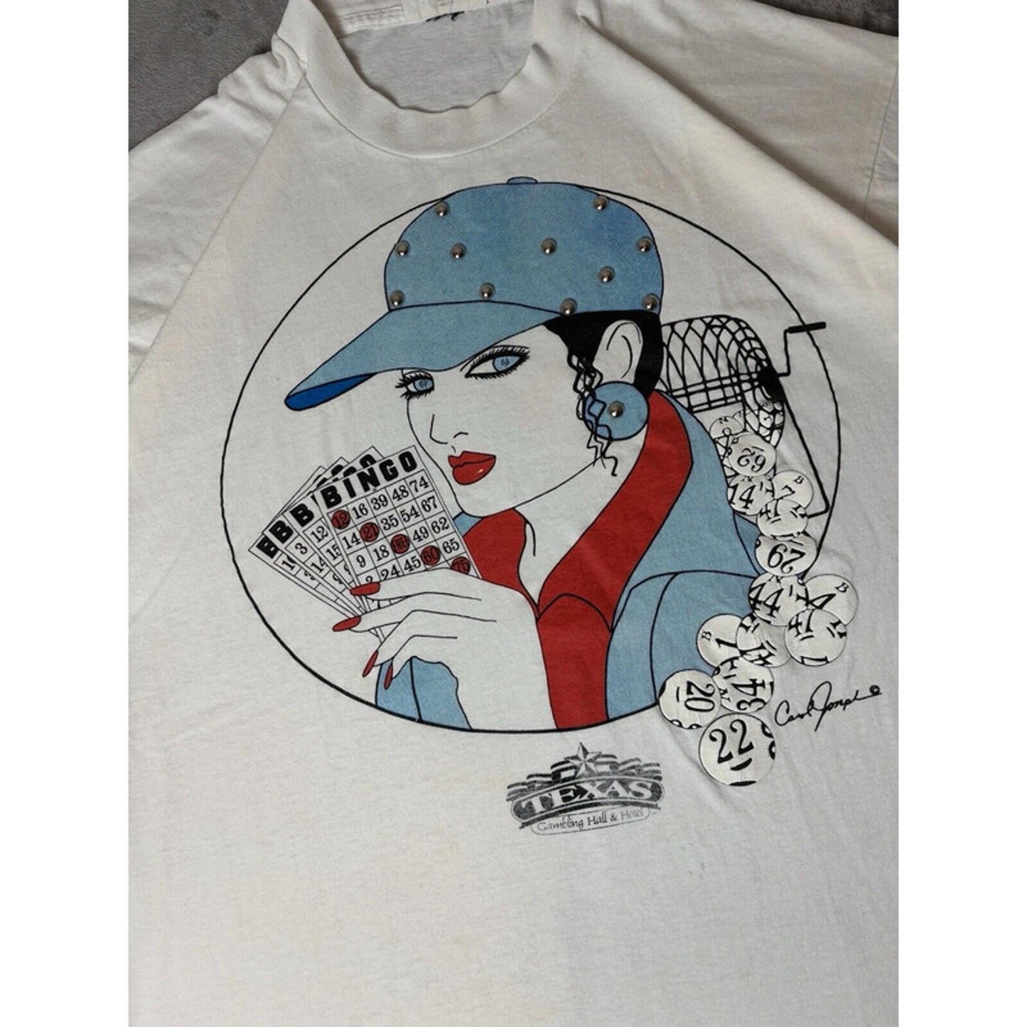 Vintage 80s Texas Gambling Hall Bingo T-Shirt Single Stitch Stunning Details