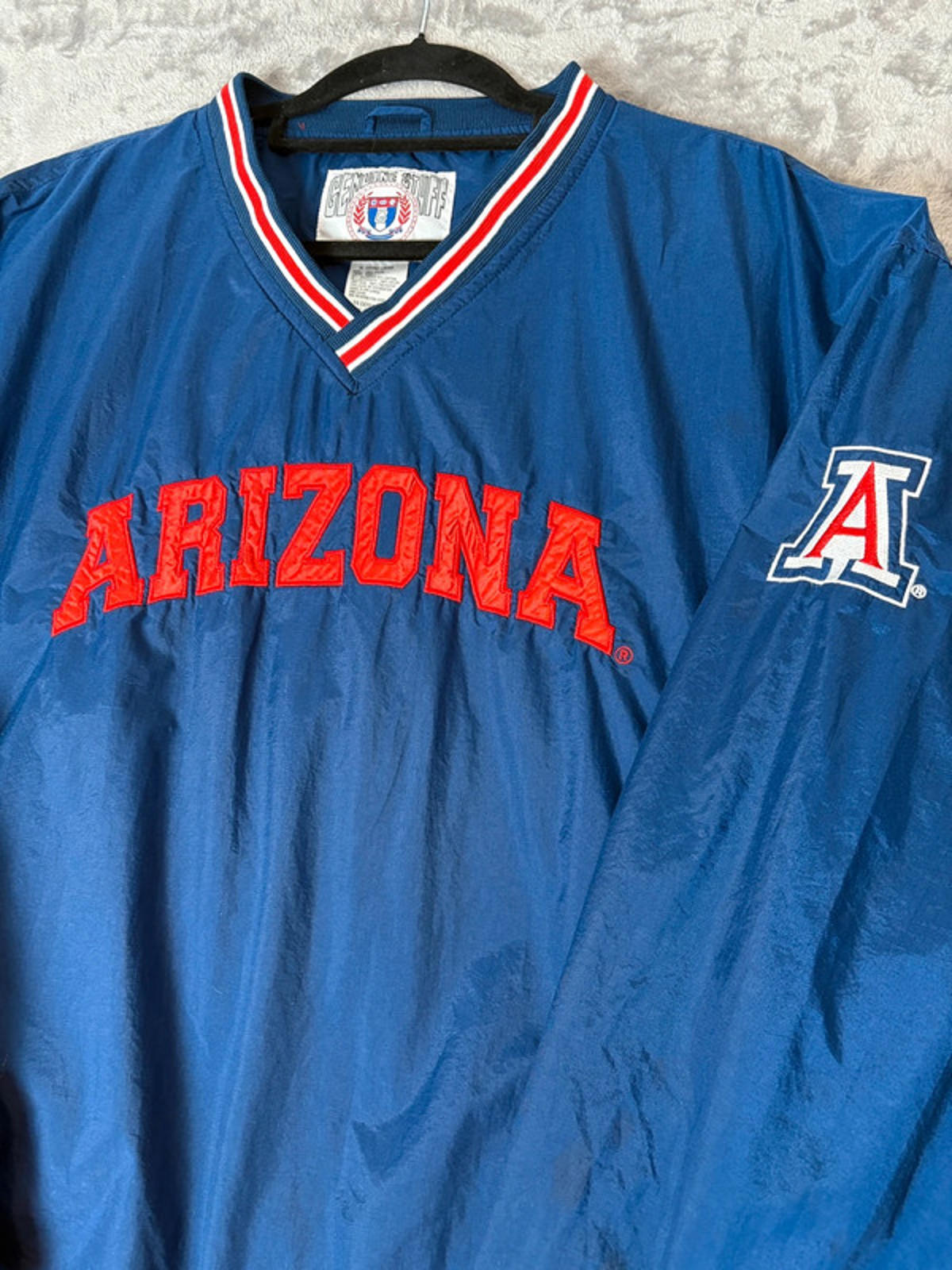 Vintage University of Arizona Windbreaker Jacket - Genuine Stuff - Blue/Red Mens XL