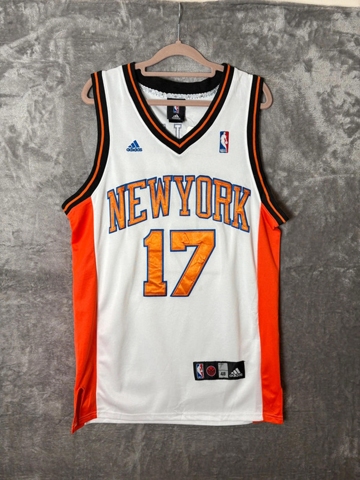 Adidas New York Knicks Jeremy Lin 17 NBA Jersey (XL) White Orange Vintage 2011