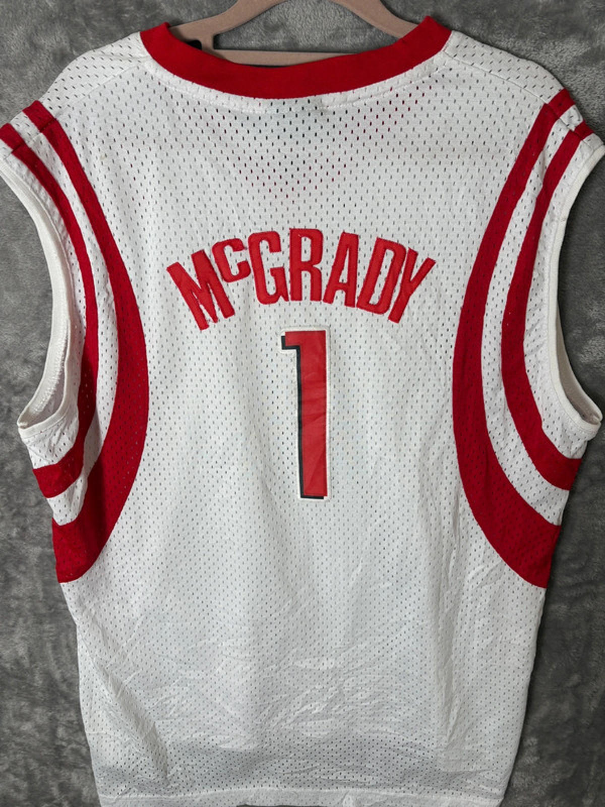 Vintage Reebok NBA Houston Rockets Tracy McGrady 1 Jersey (XL) Men’s White Red
