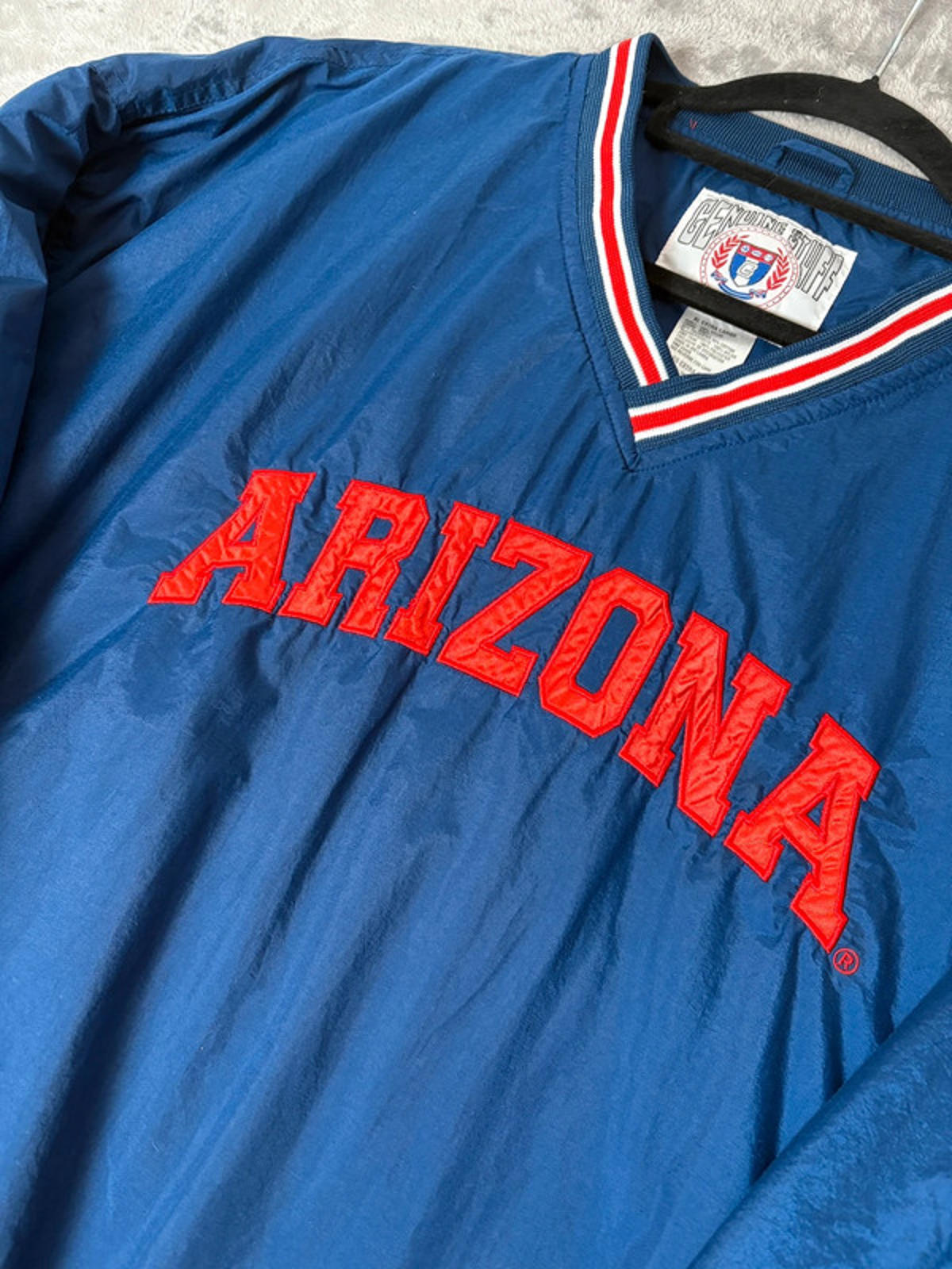 Vintage University of Arizona Windbreaker Jacket - Genuine Stuff - Blue/Red Mens XL