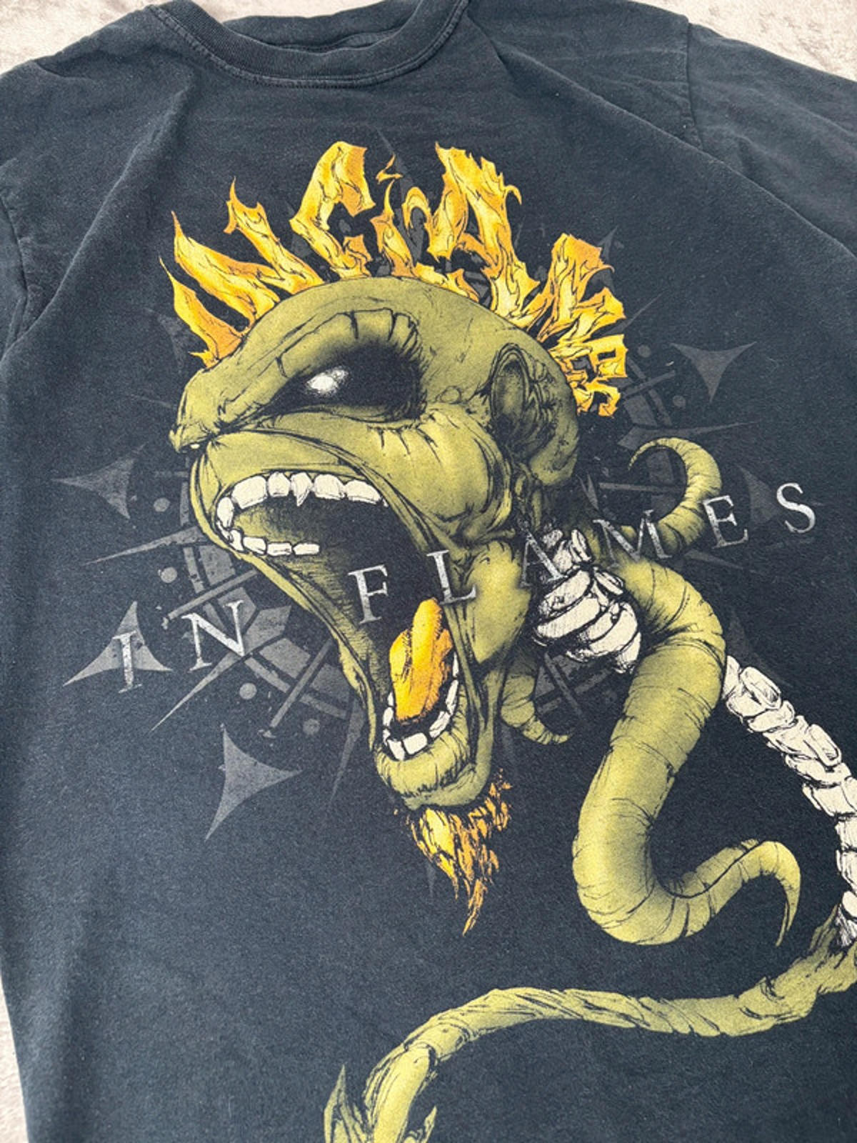In Flames Band Tee Medium – Graphic Metalcore Shirt (Anvil)