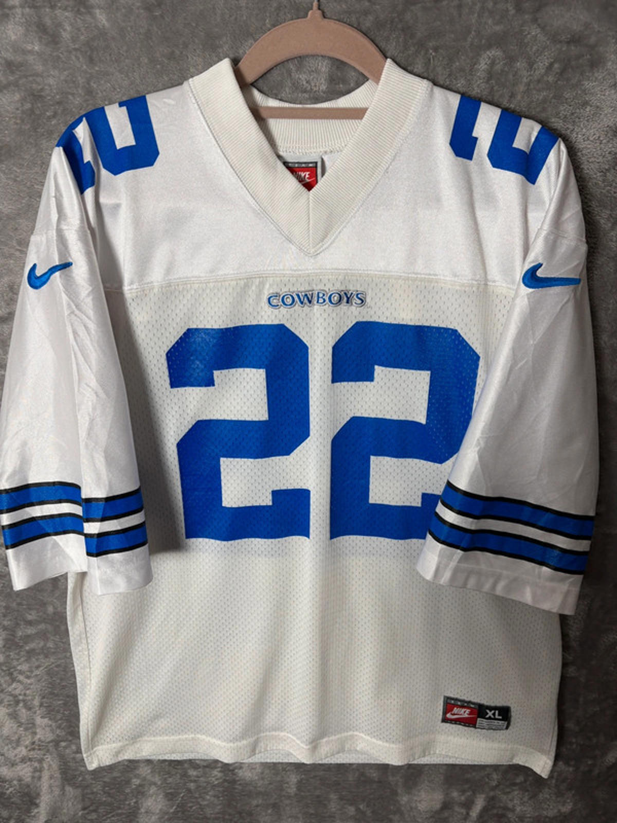 Vintage Nike Team NFL Dallas Cowboys 22 Emmitt Smith Jersey XL Young 90s Authent