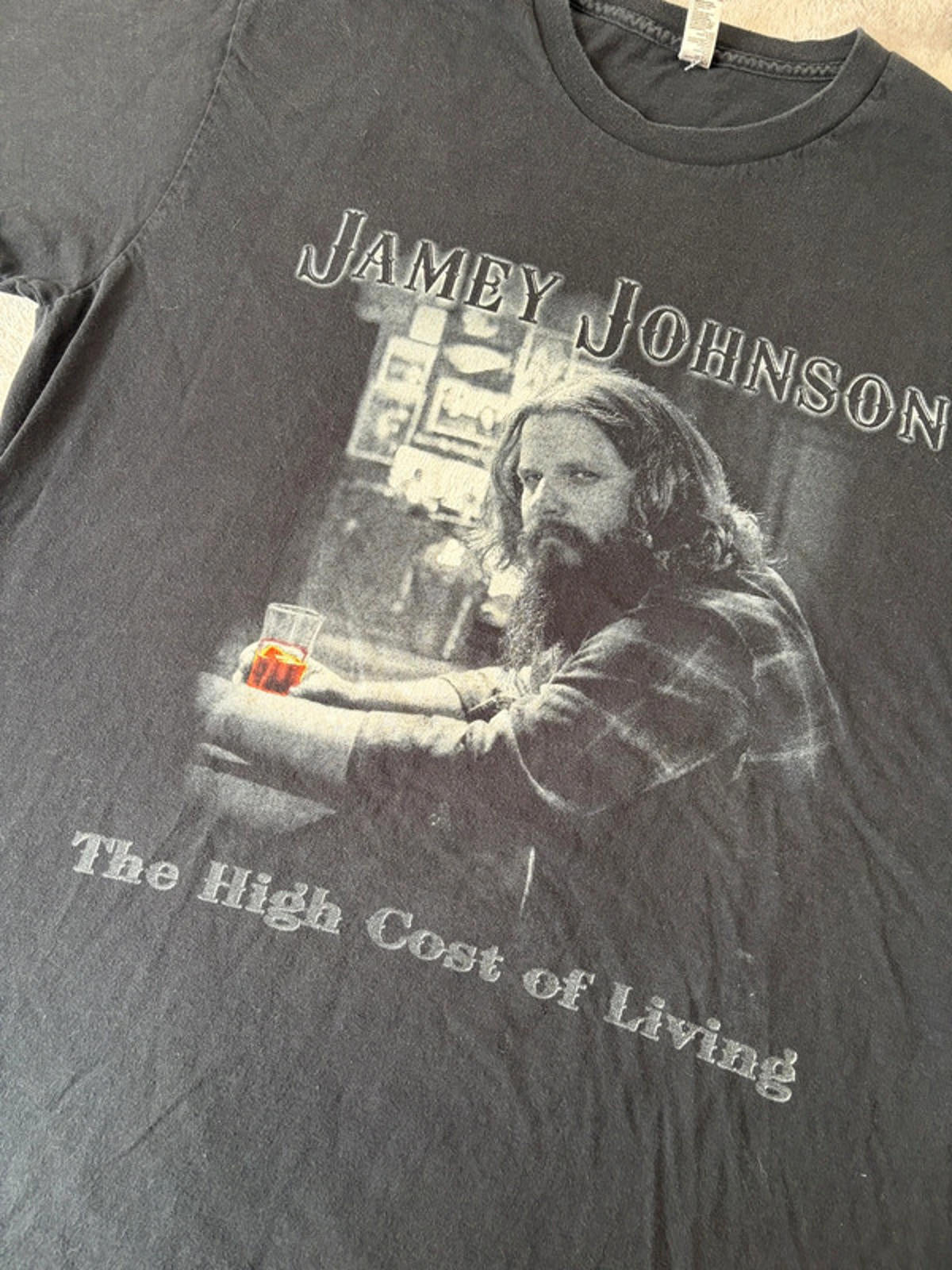 Vintage Jamey Johnson “The High Cost of Living” Tour Tee Size L - Double Sided - American Apparel