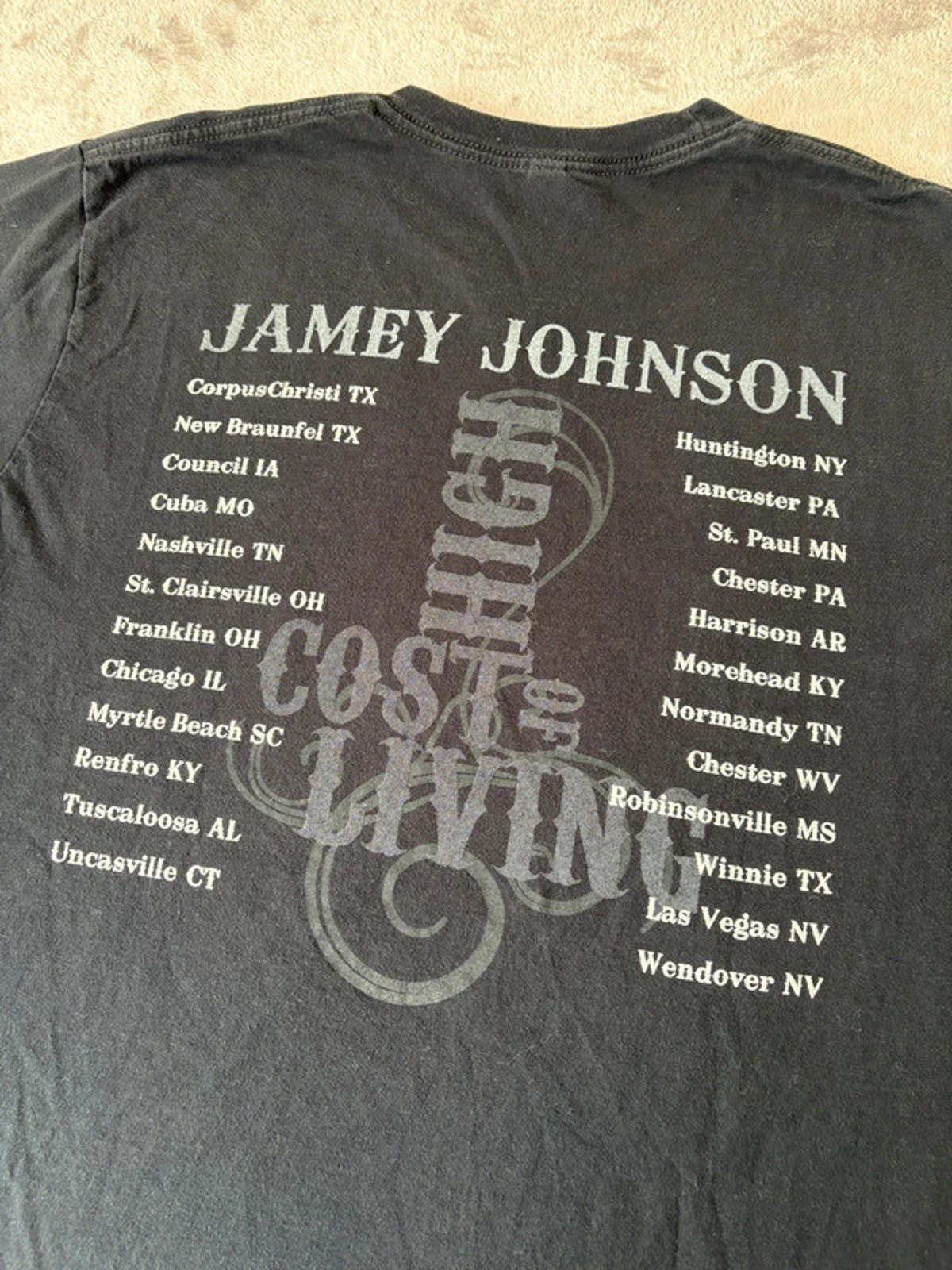 Vintage Jamey Johnson “The High Cost of Living” Tour Tee Size L - Double Sided - American Apparel