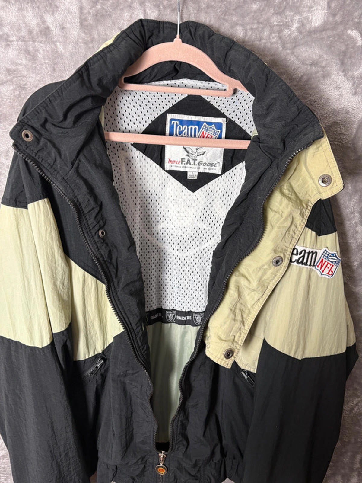 Vintage Angeles Raiders NFL Team Jacket by Triple F.A.T. Goose L 90s Authentic
