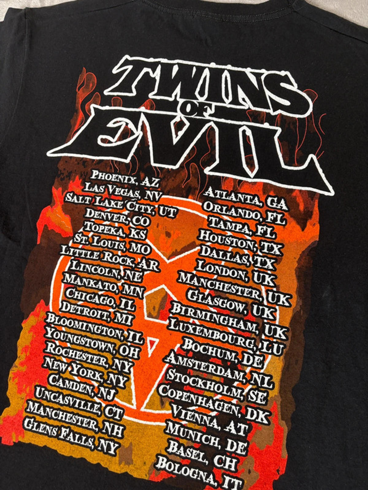 Rob Zombie Marilyn Manson Twins of Evil Tour 2012 Band Tee M Rock Shirt