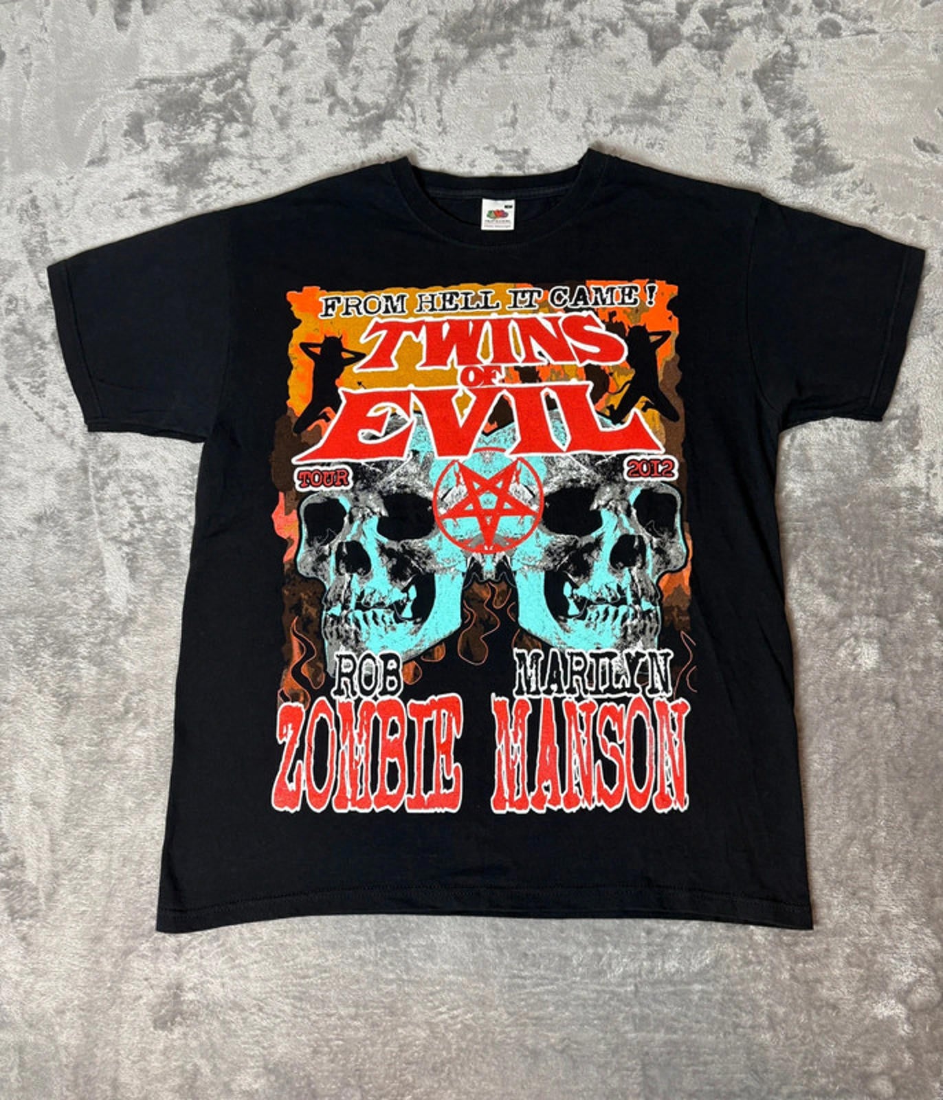 Rob Zombie Marilyn Manson Twins of Evil Tour 2012 Band Tee M Rock Shirt