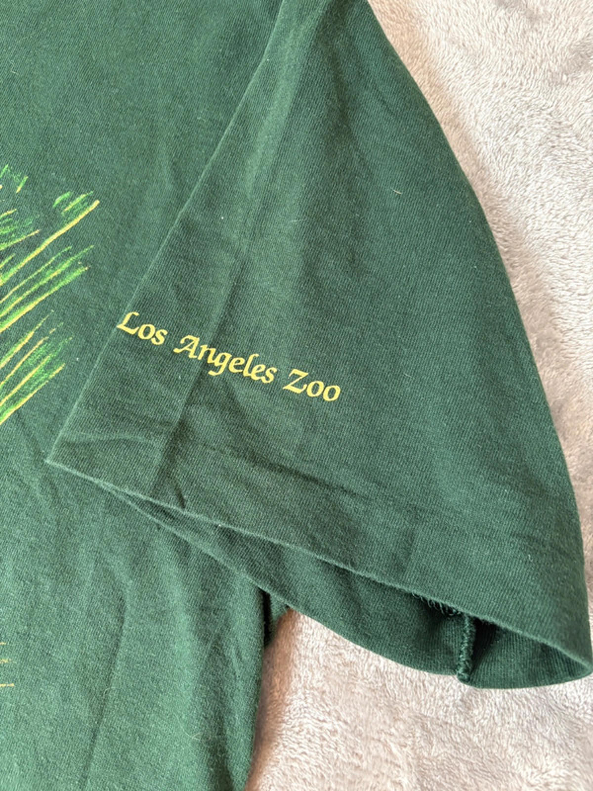 Vintage 90s Los Angeles Zoo Jaguar Tee Green Single Stitch B Harlequin (XL)
