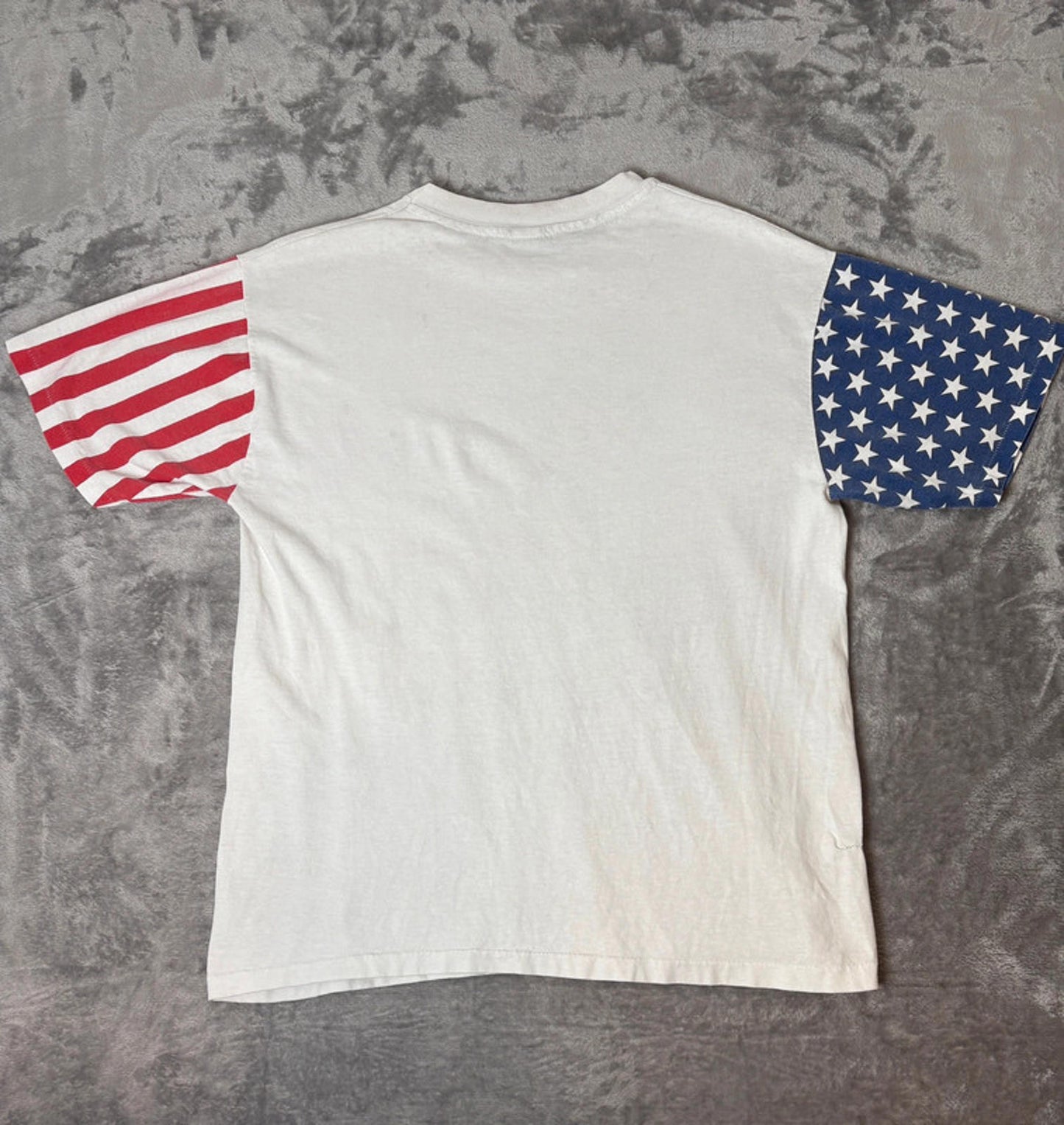 Vintage 1994 Betty Boop USA Flag Sleeves T-Shirt L Single Stitch Made in USA