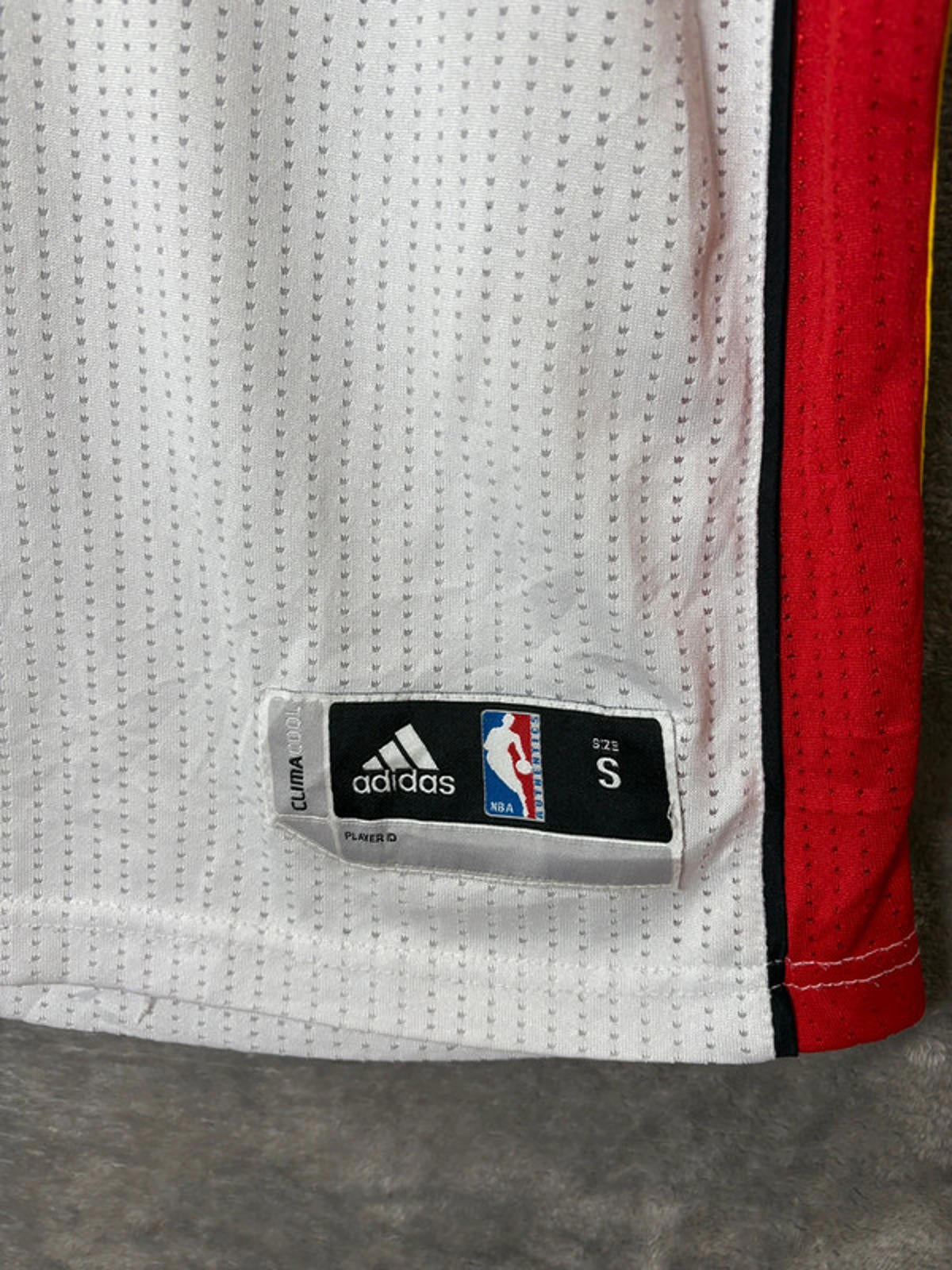 Adidas NBA Miami Heat Dwyane Wade 3 Jersey (S) White Red Climacool