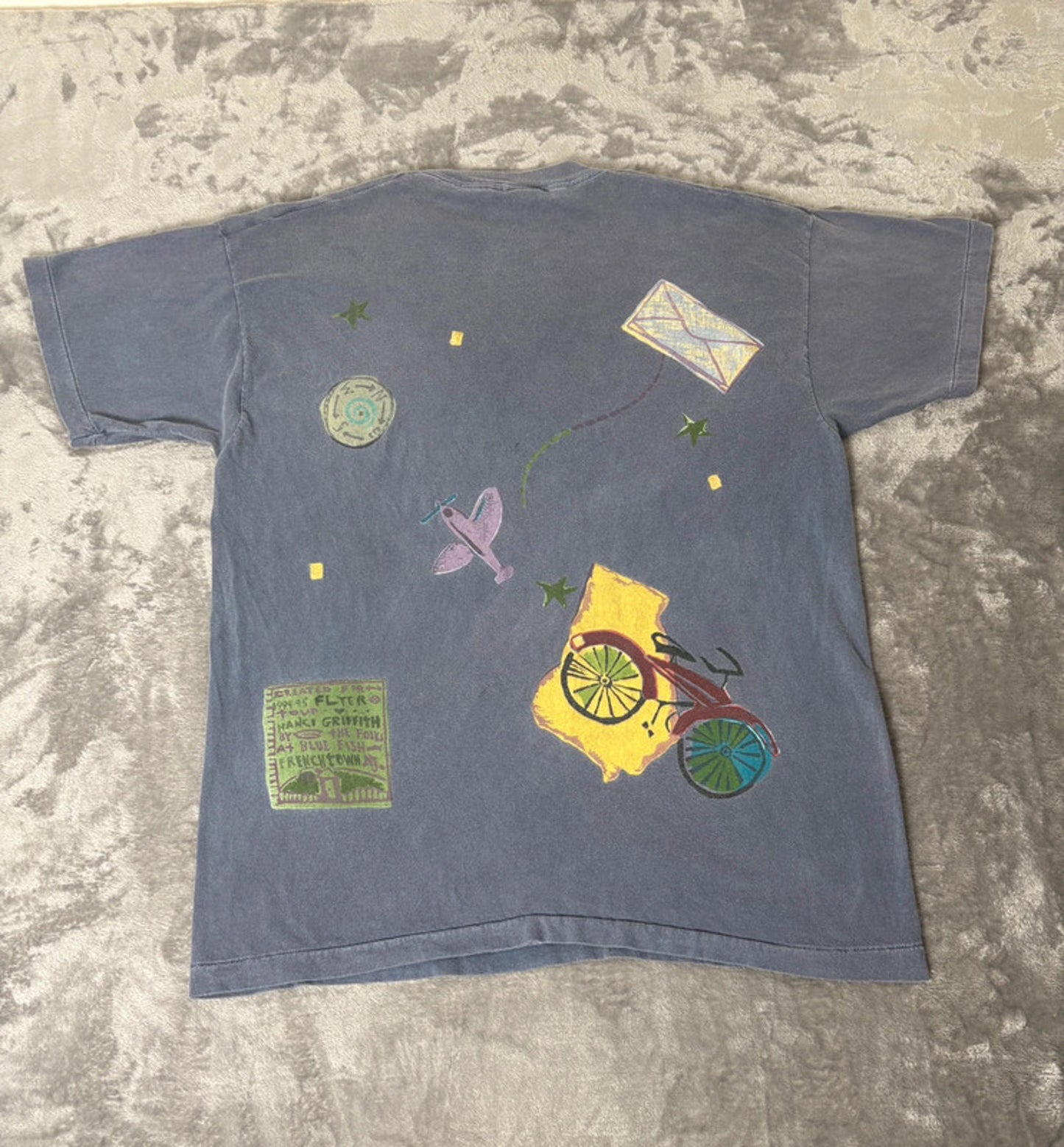 Nanci Griffith 1995 Flyer Tour Art Tee (XL) Single Stitch Vintage Band T-Shirt