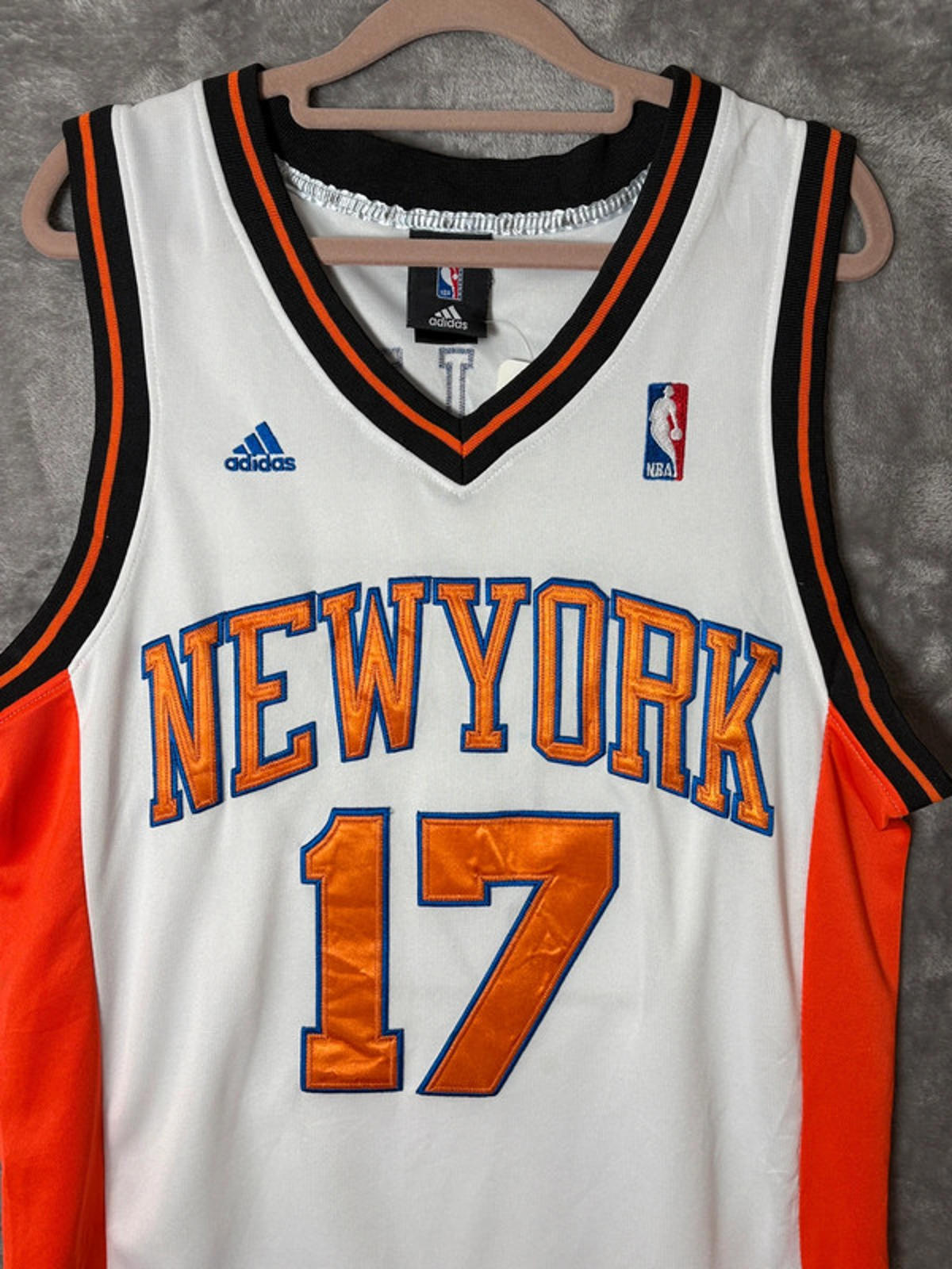 Adidas New York Knicks Jeremy Lin 17 NBA Jersey (XL) White Orange Vintage 2011