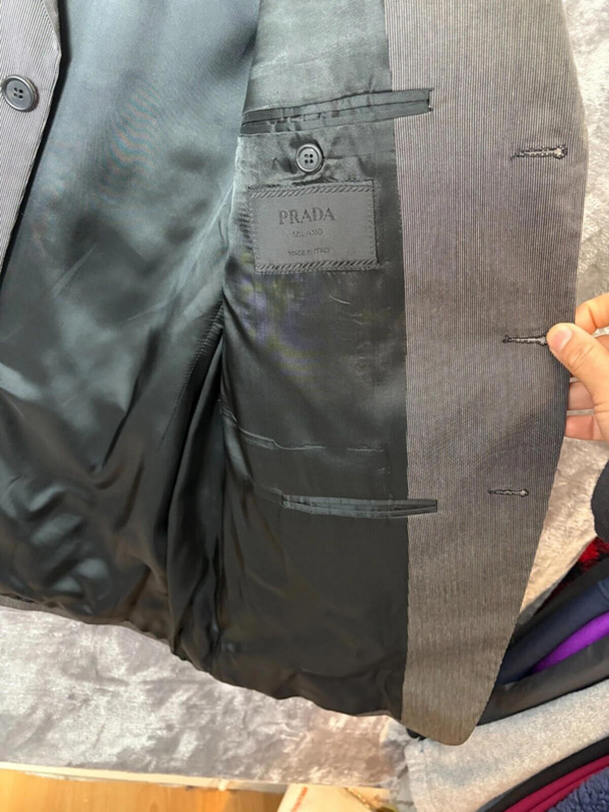 Prada Men’s Classic Suit Grey Size 54R UK 44R Wool Jacket & Trousers VG Conditio