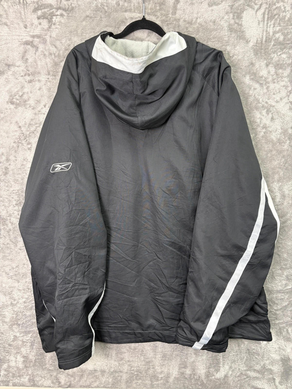 NFL Equipment Reebok Authentic Sideline Rain Jacket 4XL Black White Fleece Lined