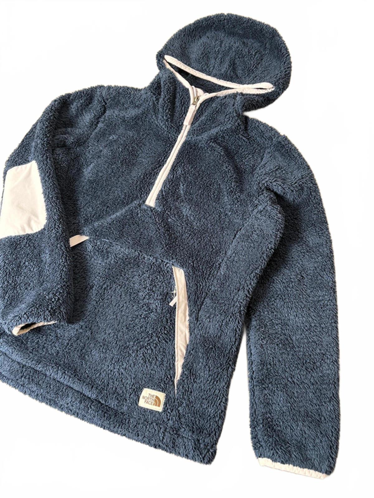 The North Face Women’s Sherpa Teddy Fleece Hoodie Pullover (M) Navy Blue White