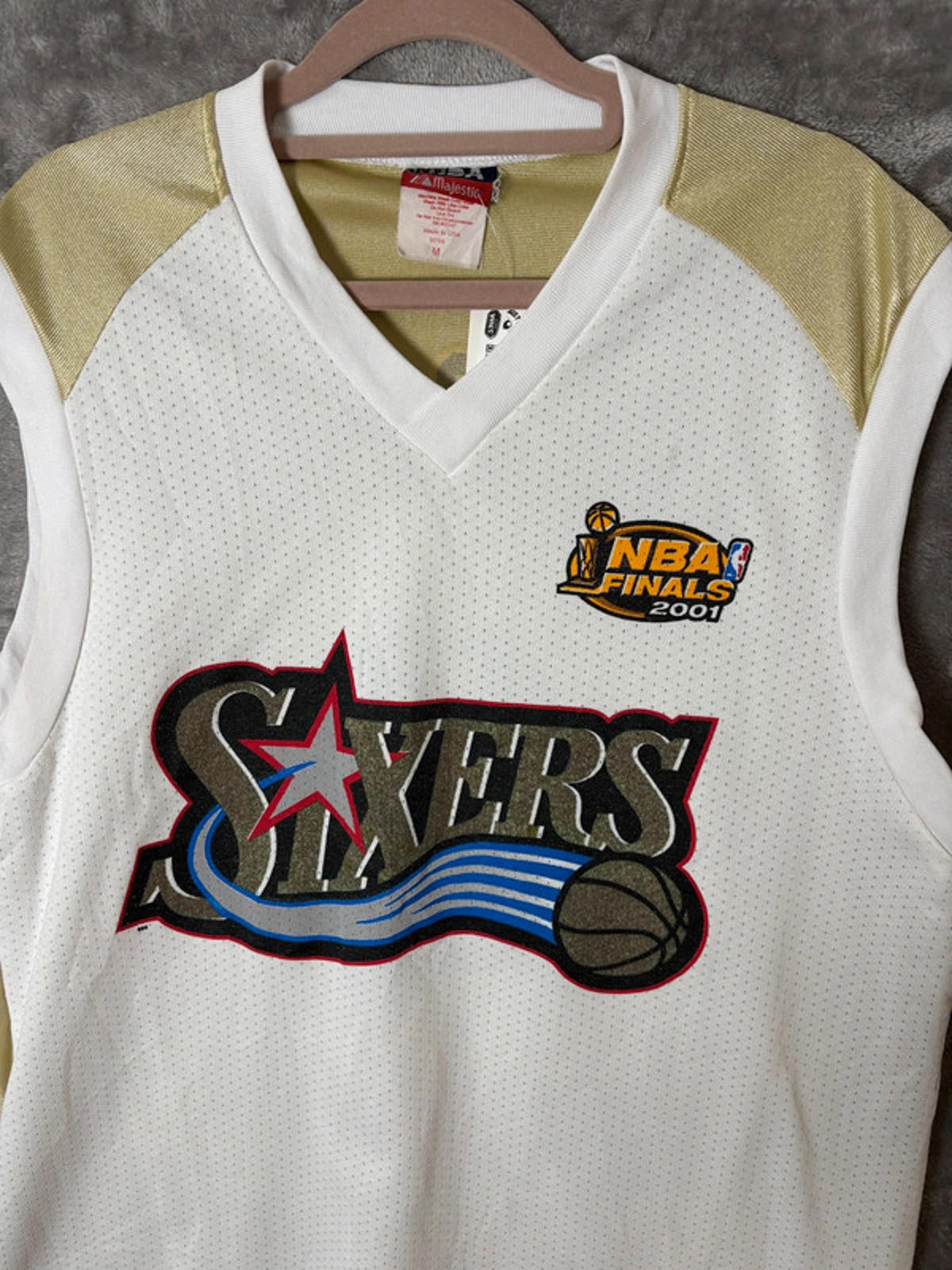 Vintage 2001 NBA Finals Allen Iverson Philadelphia 76ers Jersey (M) Majestic