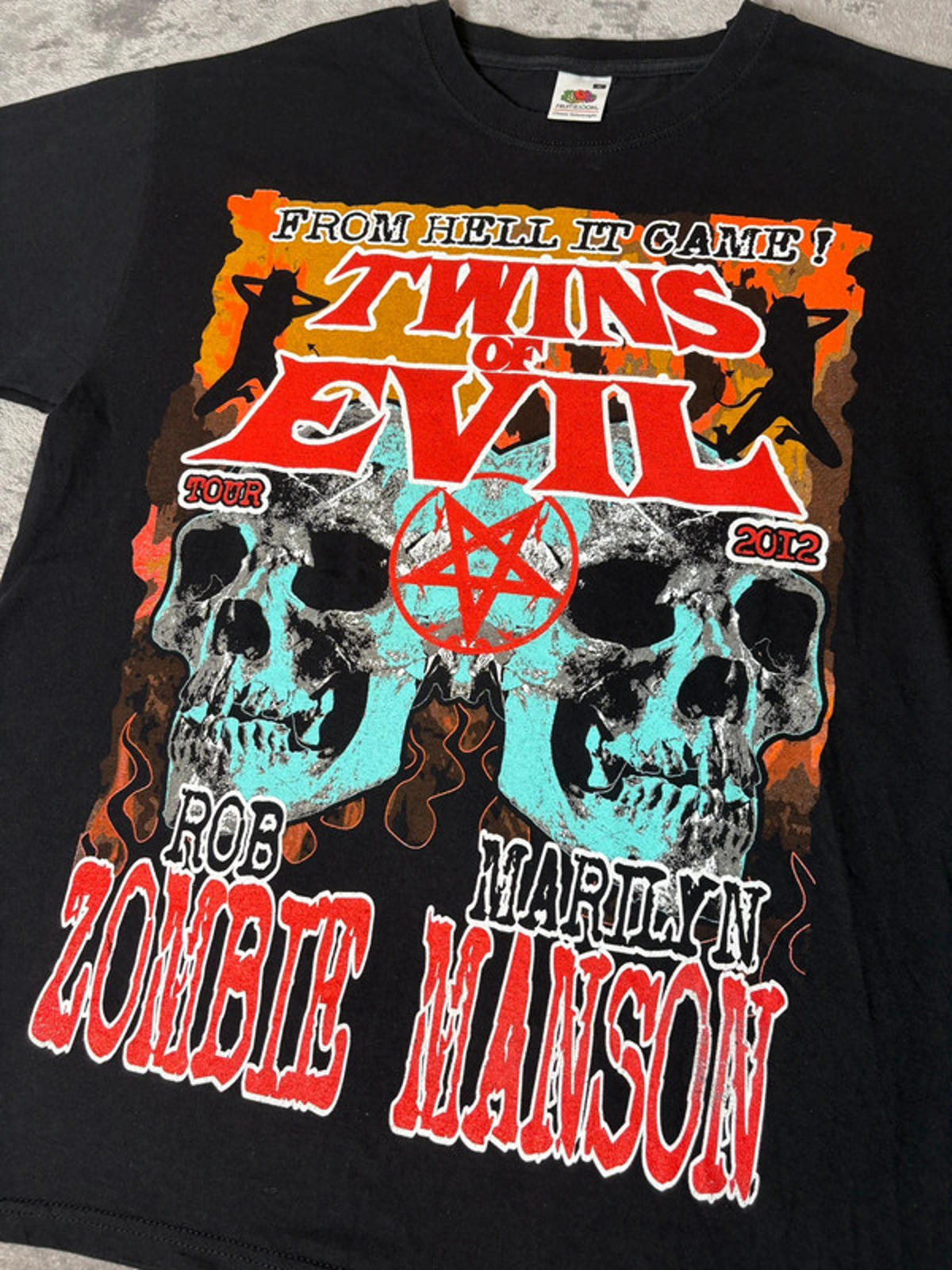 Rob Zombie Marilyn Manson Twins of Evil Tour 2012 Band Tee M Rock Shirt