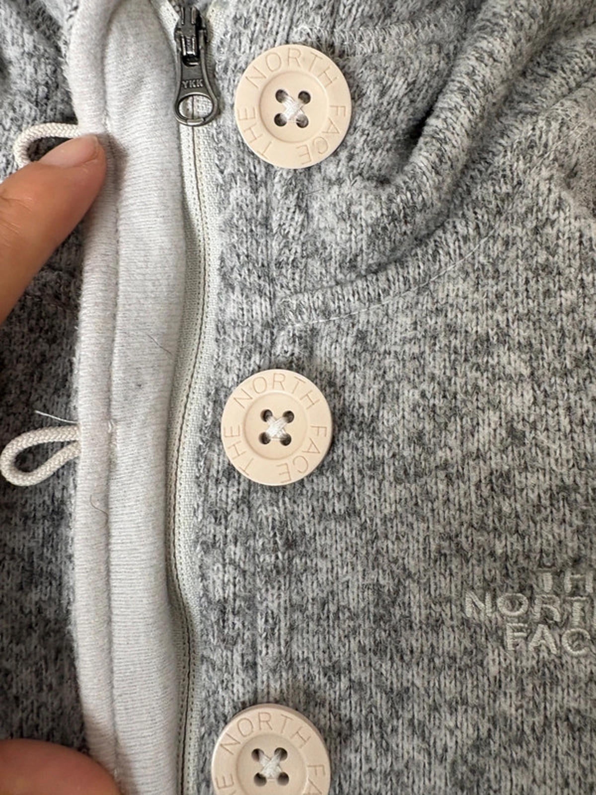 The North Face Women’s Thick Hoodie Fleece (M) Grey Fitted Button Zip Outdoor