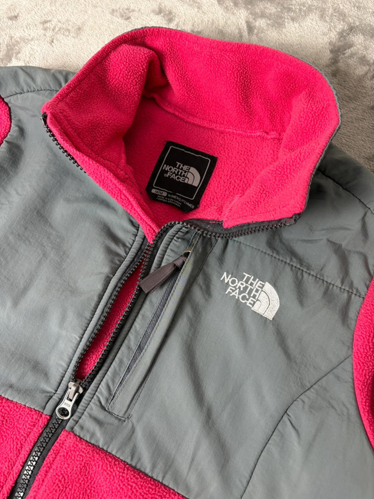 The North Face Women’s Denali Fleece Jacket Pink/Grey M Full Zip Outdoor