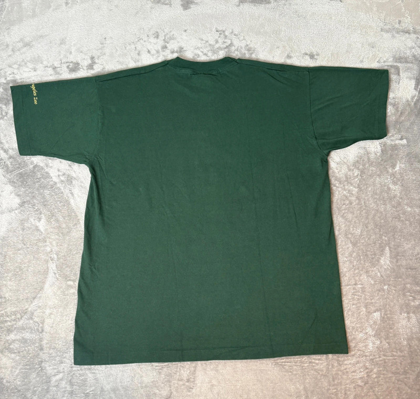 Vintage 90s Los Angeles Zoo Jaguar Tee Green Single Stitch B Harlequin (XL)