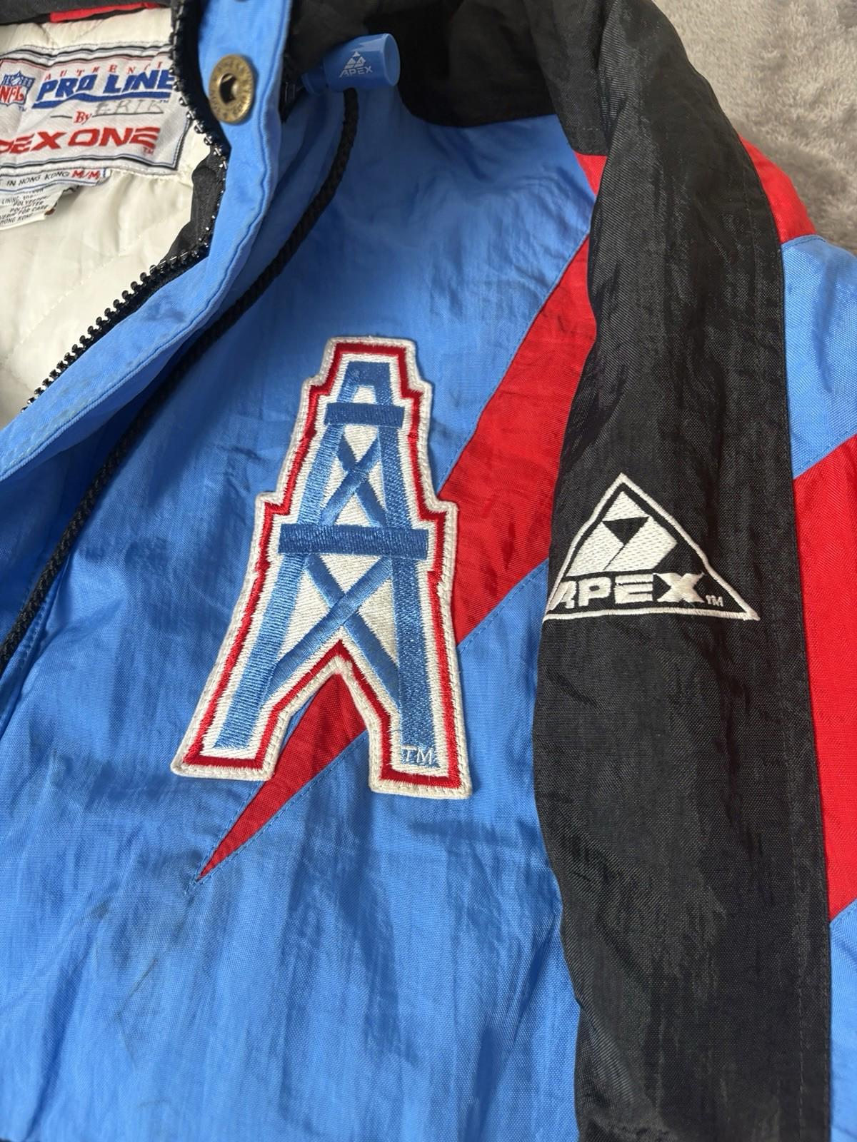 Vintage Houston Oilers NFL Apex One Pro Line Jacket M Rare Retro usa 90s