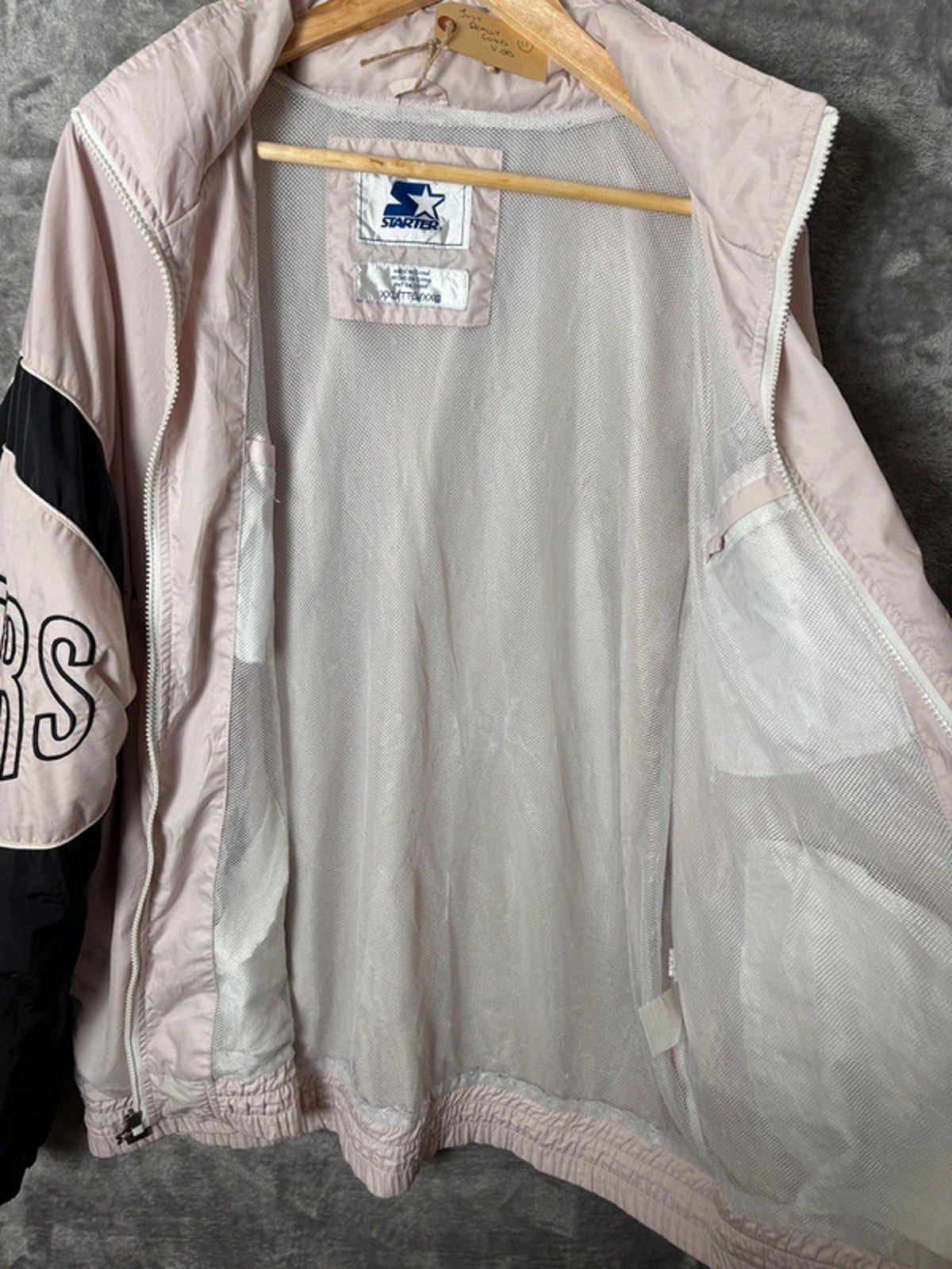 Starter NFL Raiders Jacket XXL Men’s Black & Grey Embroidered Windbreaker Hoodie