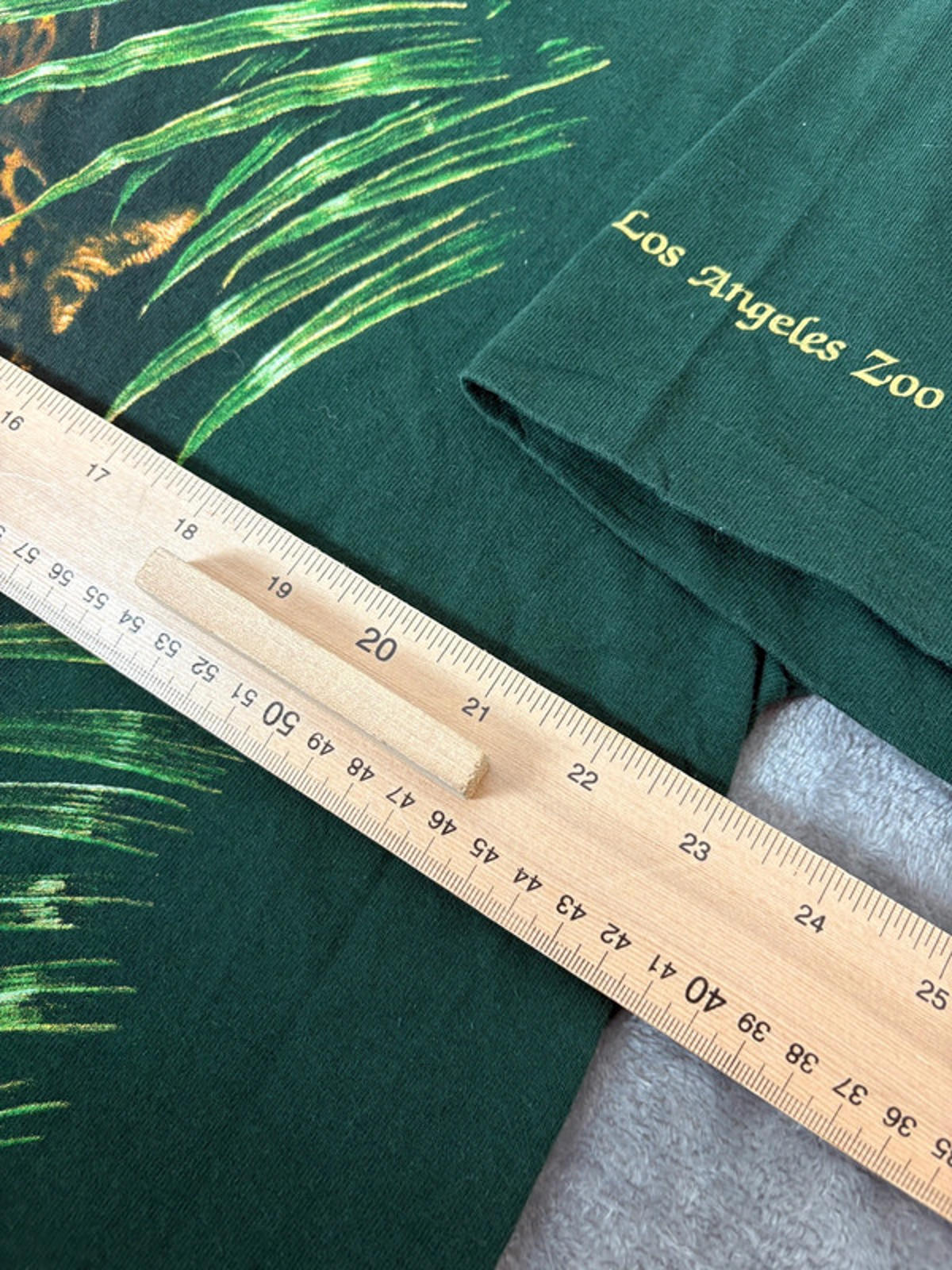 Vintage 90s Los Angeles Zoo Jaguar Tee Green Single Stitch B Harlequin (XL)