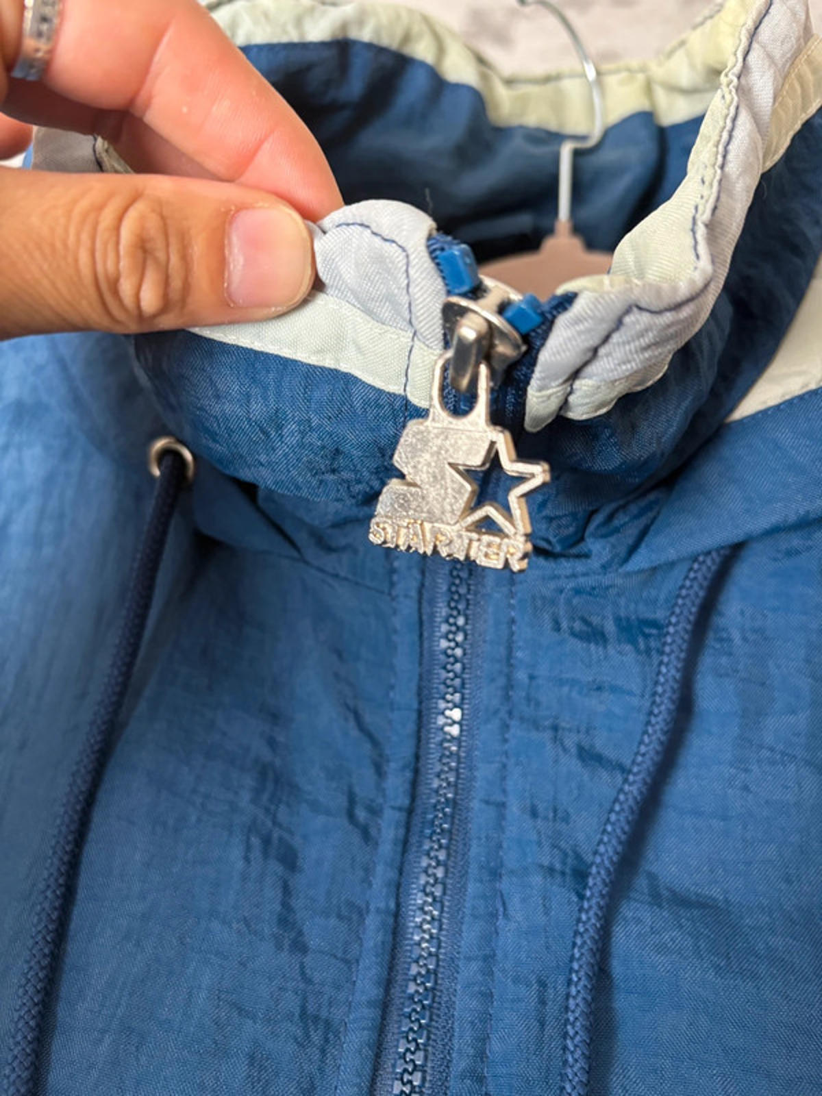 Vintage Dallas Cowboys NFL Starter Pullover Jacket (L) 90s Embroidered Logo Blue