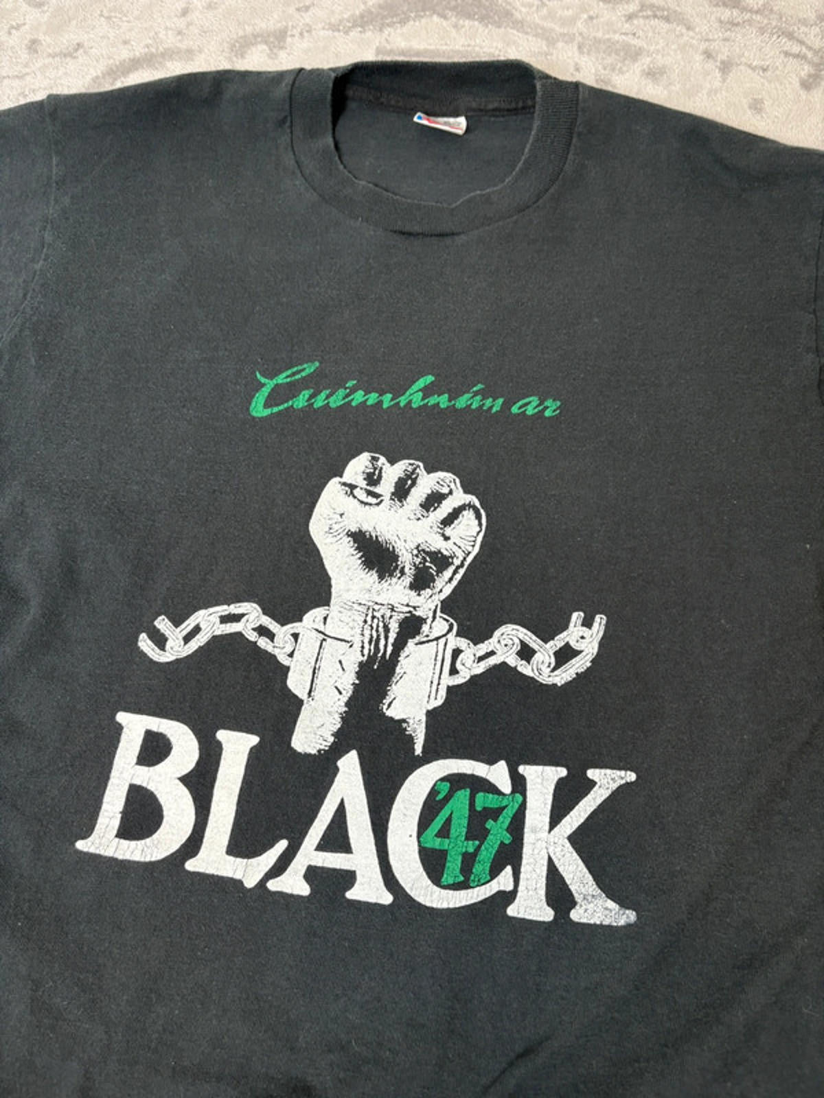 Vintage Black 47 Band T-Shirt (L) Single Stitch 90s Irish Punk Rock Cuimhnímid