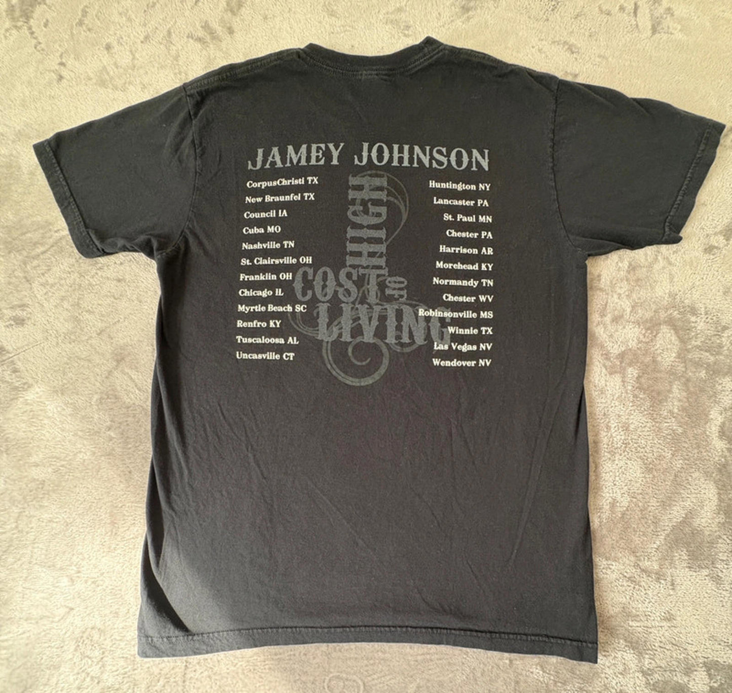 Vintage Jamey Johnson “The High Cost of Living” Tour Tee Size L - Double Sided - American Apparel