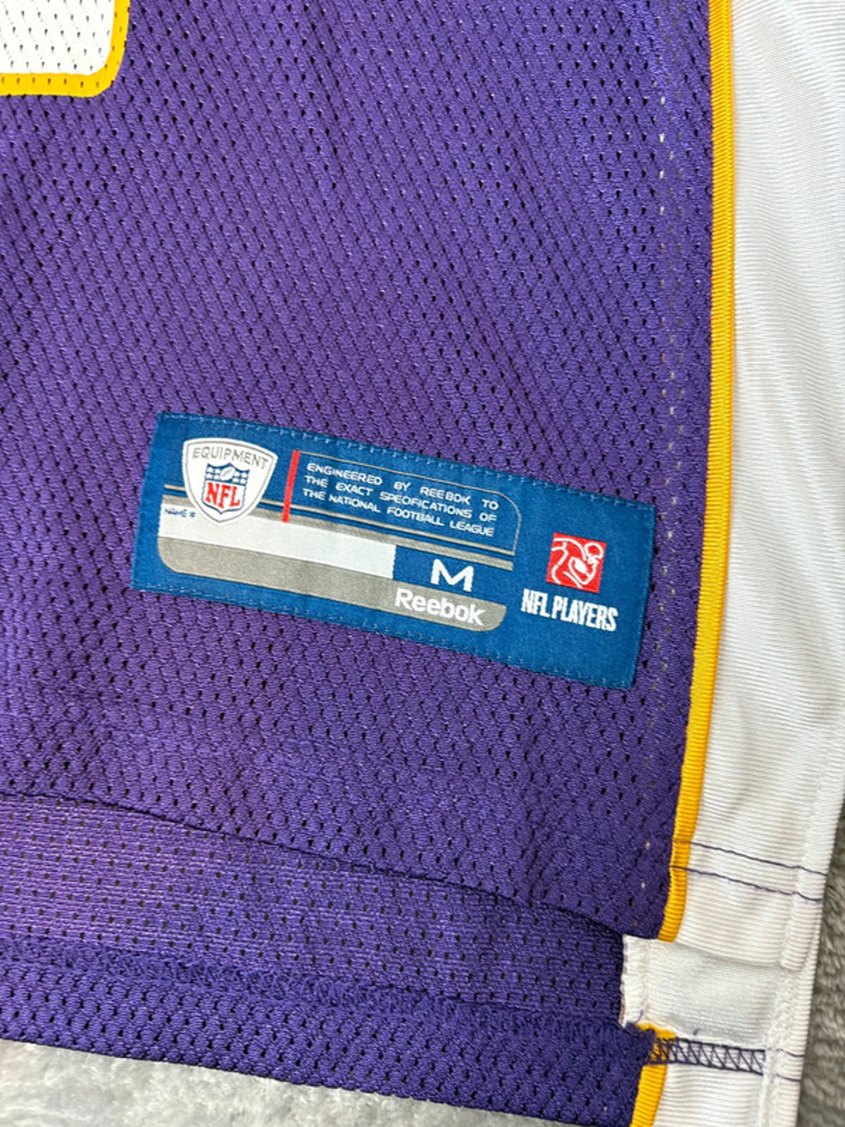 Vintage NFL Brett Favre Vikings Jersey Size M 2009 Reebok On Field Purple