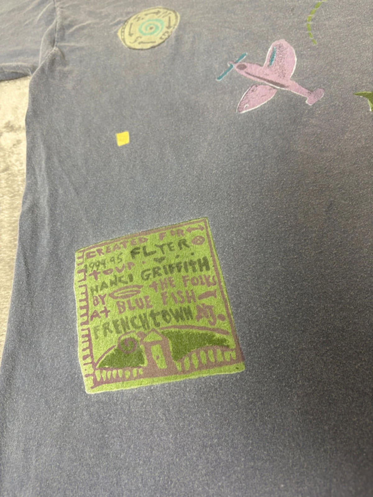 Nanci Griffith 1995 Flyer Tour Art Tee (XL) Single Stitch Vintage Band T-Shirt