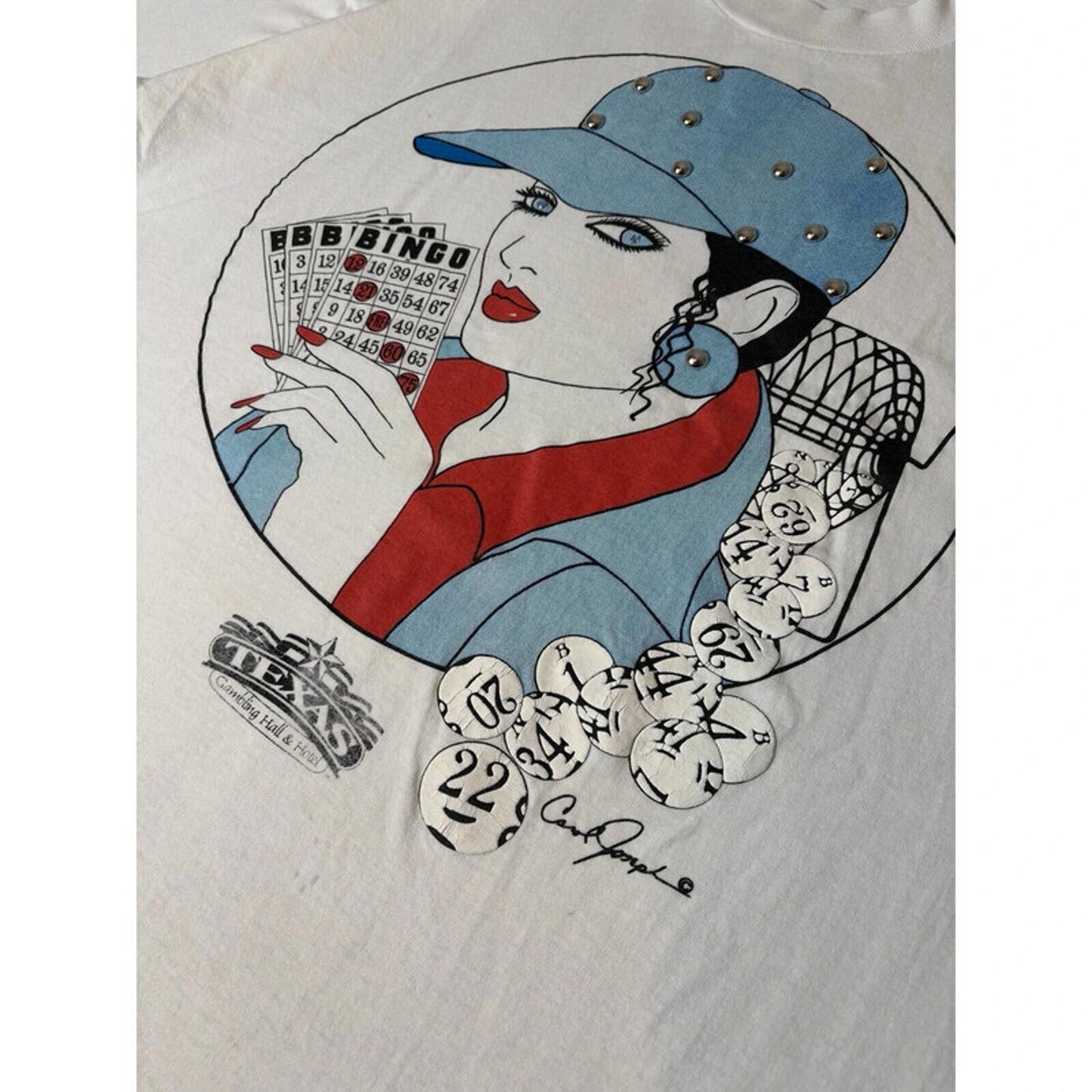 Vintage 80s Texas Gambling Hall Bingo T-Shirt Single Stitch Stunning Details