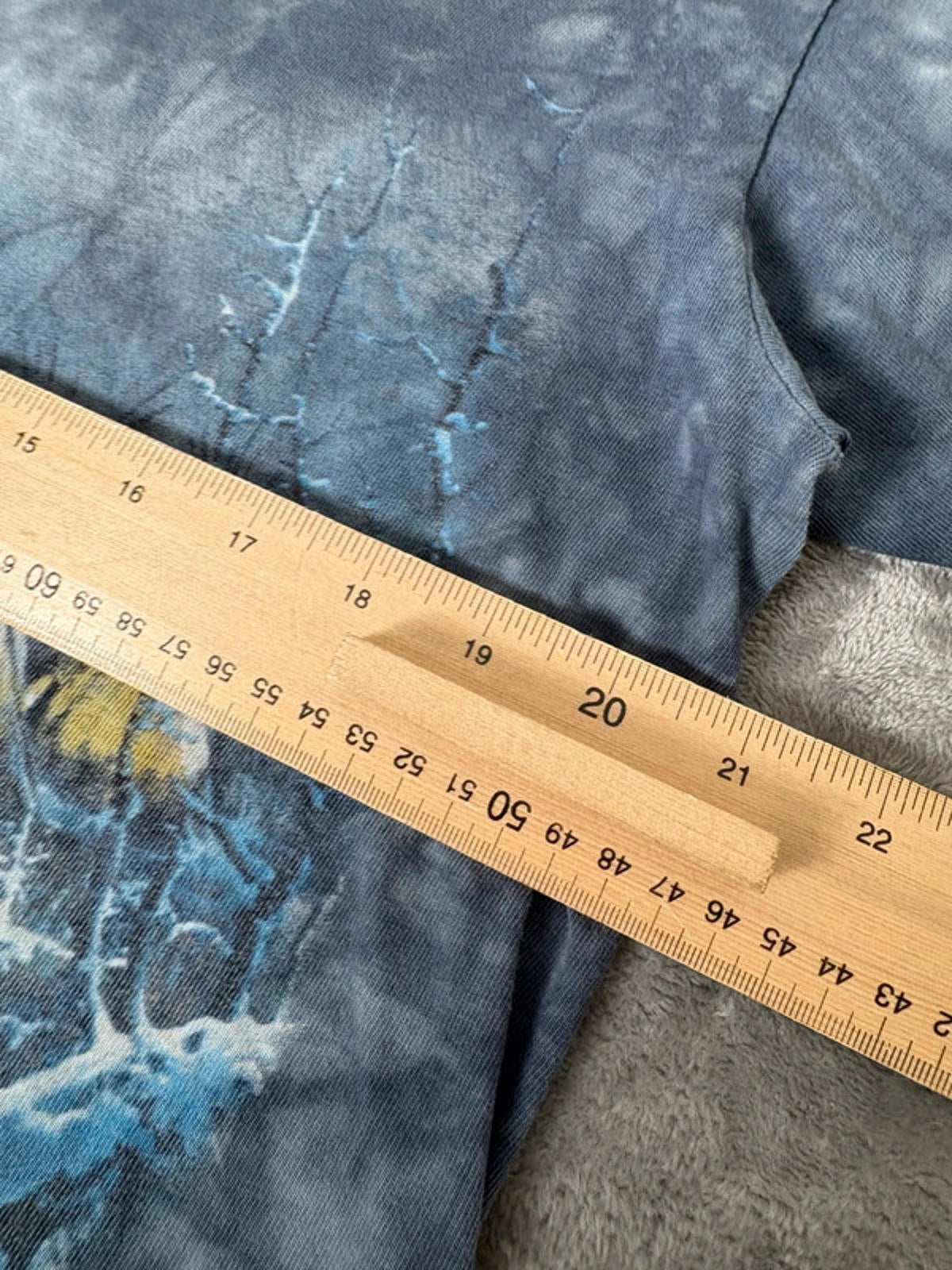 Vintage Winter Landscape Tie-Dye Tee (L) Single Stitch Native Camp Scene 90s Art
