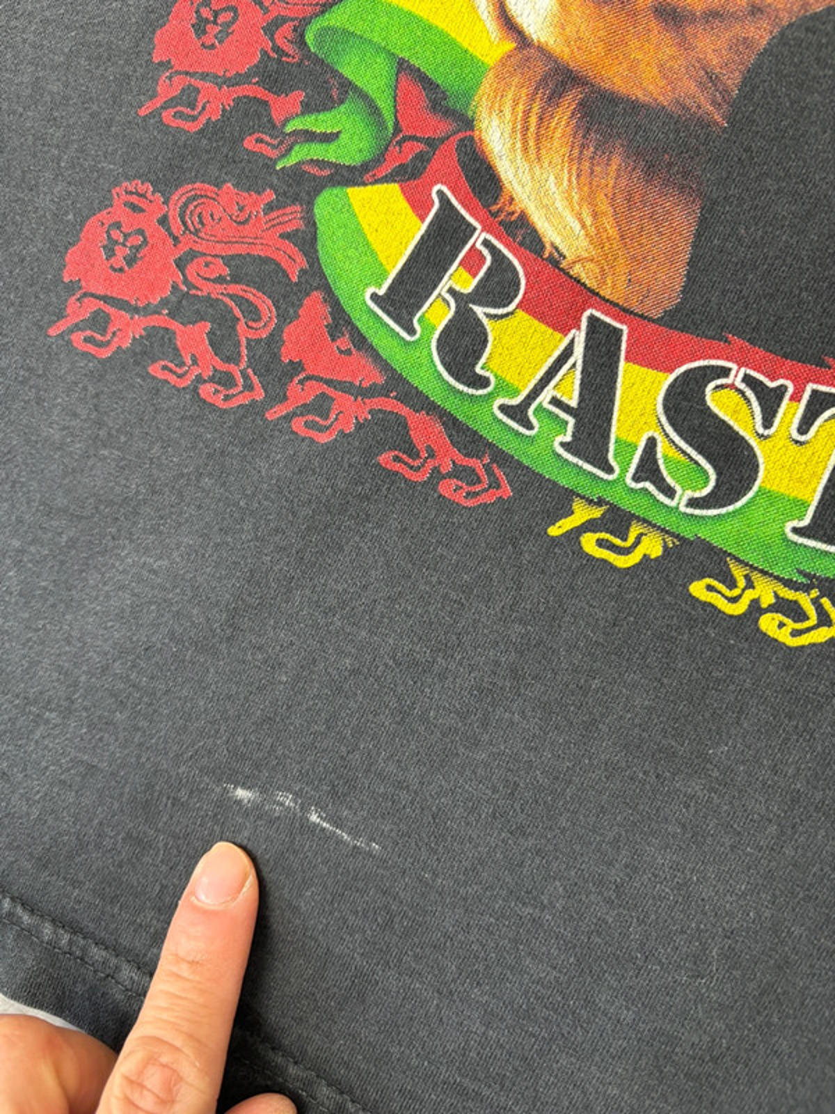 Vintage 2000s Rastafari T-Shirt Haile Selassie Lion of Judah Double Stitch Size L