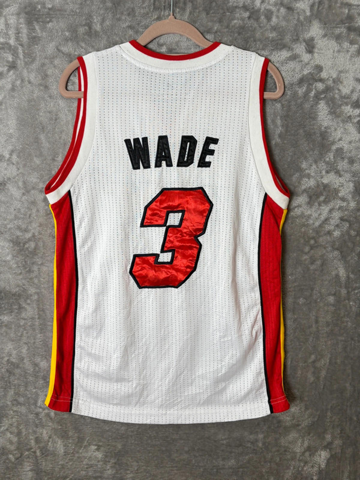 Adidas NBA Miami Heat Dwyane Wade 3 Jersey (S) White Red Climacool