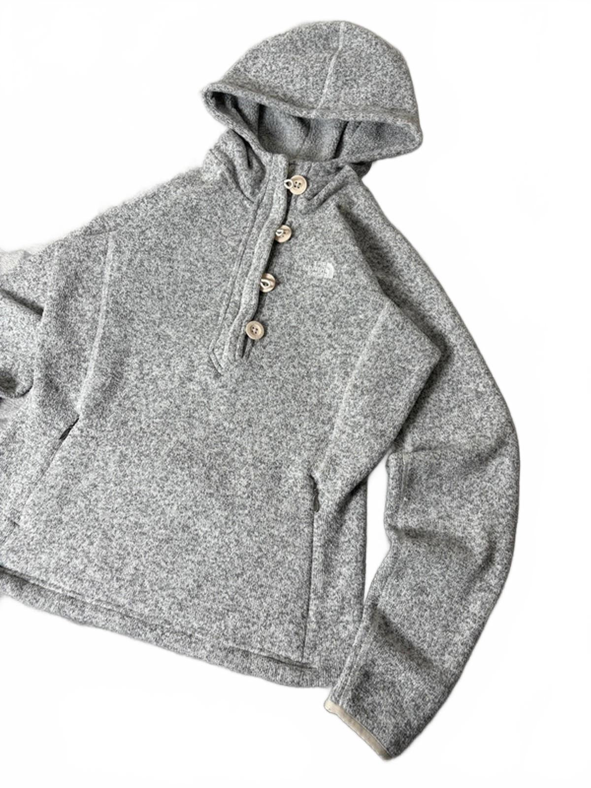 The North Face Women’s Thick Hoodie Fleece (M) Grey Fitted Button Zip Outdoor