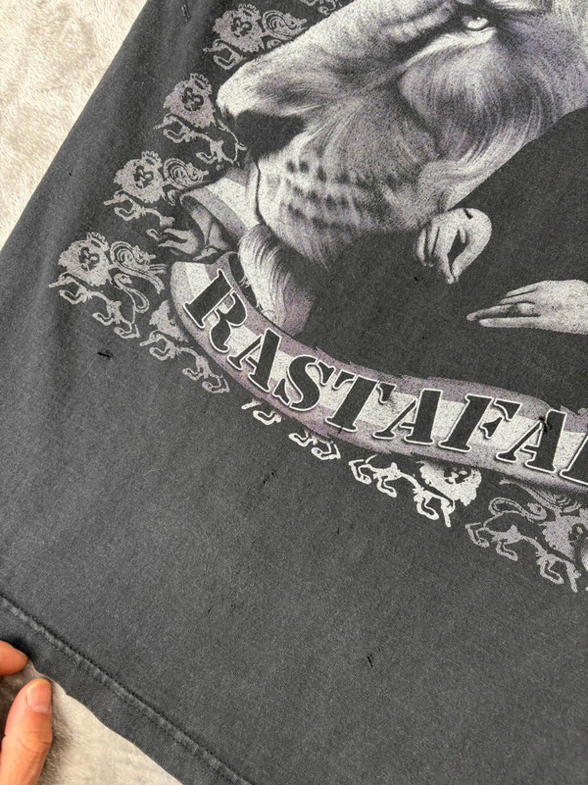 Vintage 2000s Rastafari T-Shirt Haile Selassie Lion of Judah Double Stitch Size L