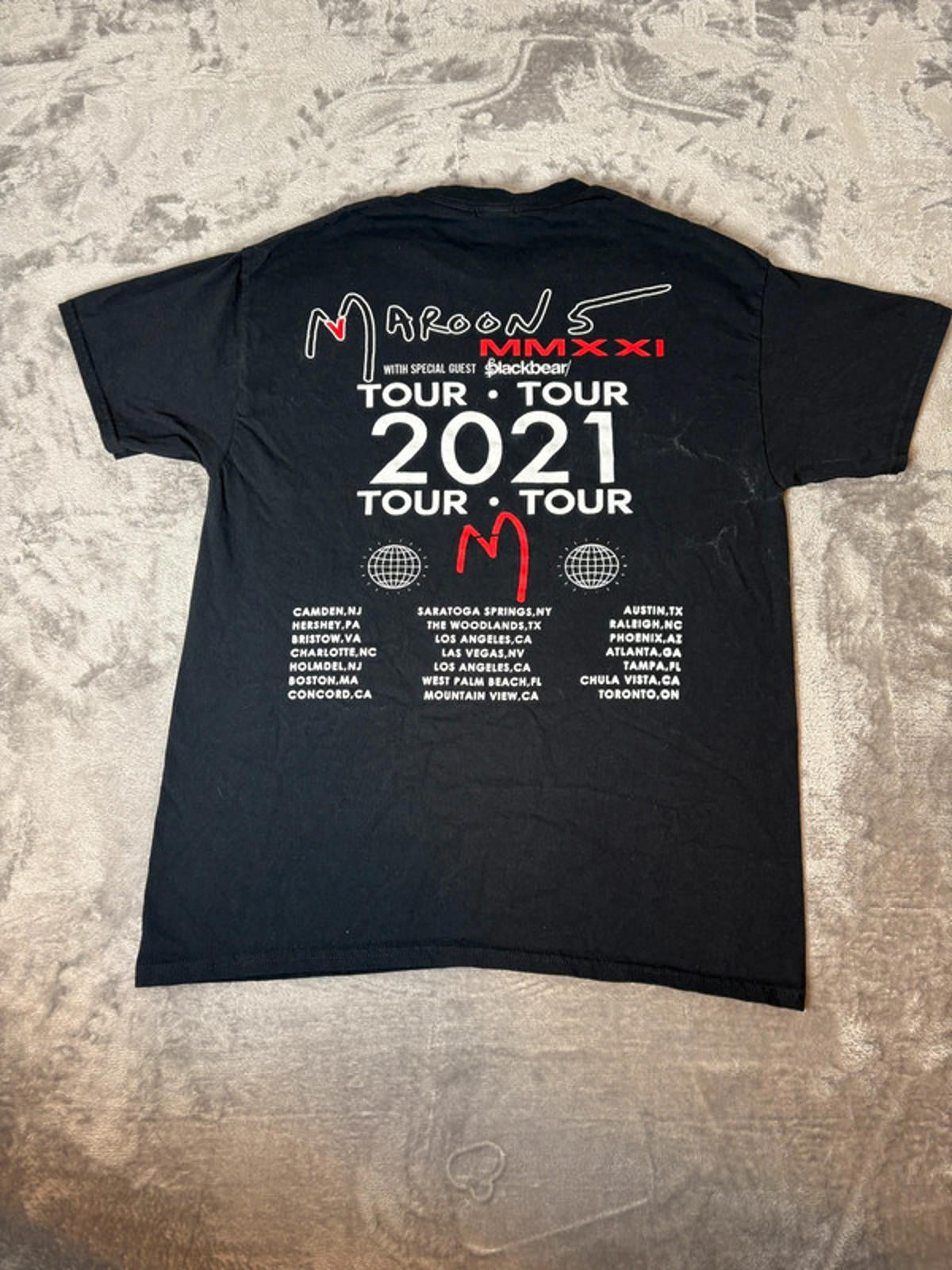 Maroon 5 2021 MMXXI Tour Band Tee (Fits M) Gildan Tag Black