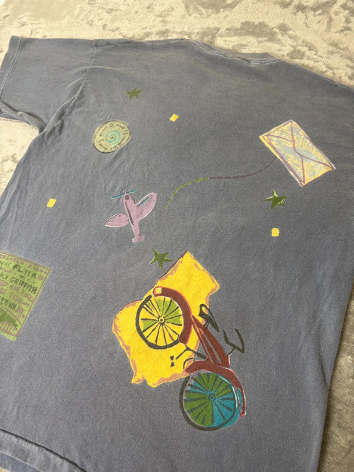Nanci Griffith 1995 Flyer Tour Art Tee (XL) Single Stitch Vintage Band T-Shirt