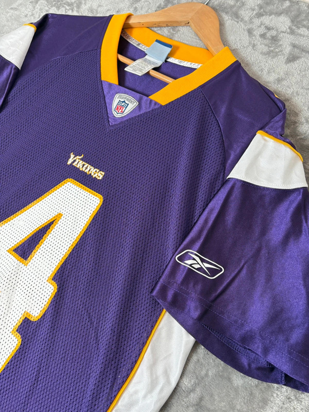 Vintage NFL Brett Favre Vikings Jersey Size M 2009 Reebok On Field Purple