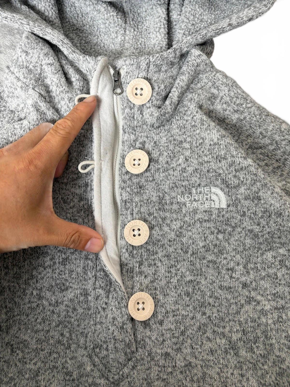 The North Face Women’s Thick Hoodie Fleece (M) Grey Fitted Button Zip Outdoor
