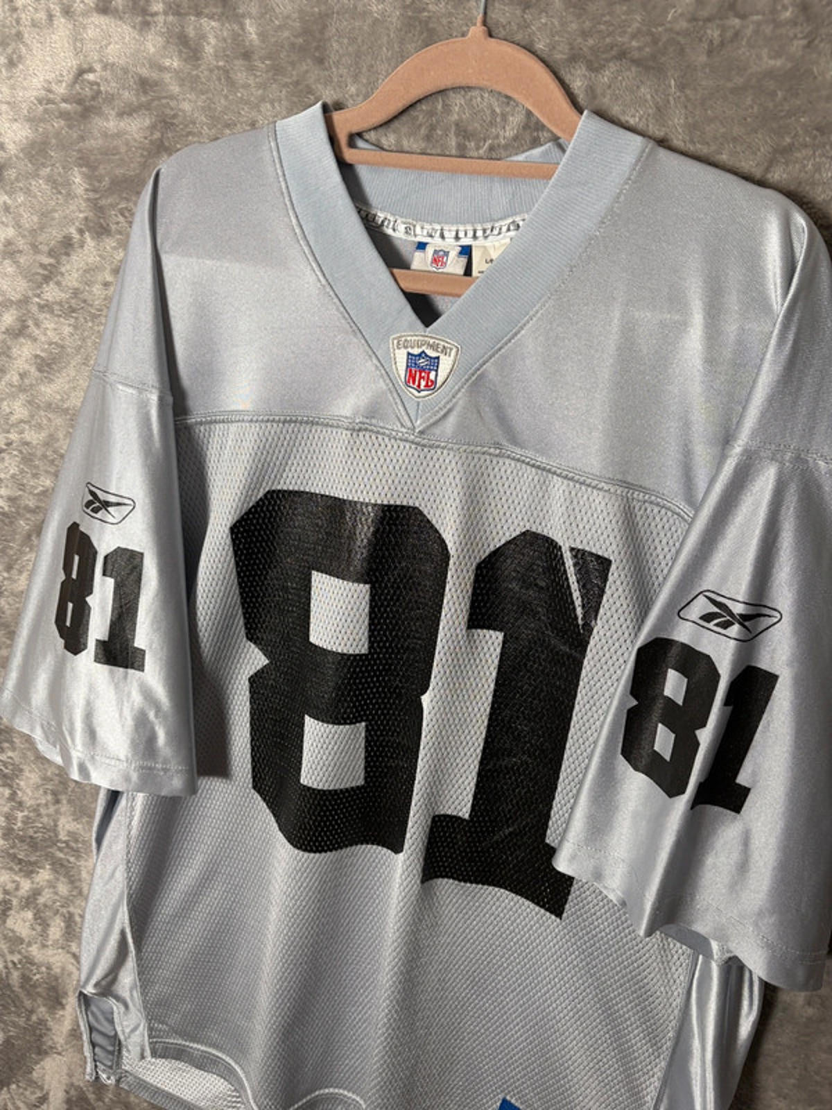Vintage NFL Reebok Tim Brown 81 Oakland Raiders Jersey Men’s (L) Silver/Black