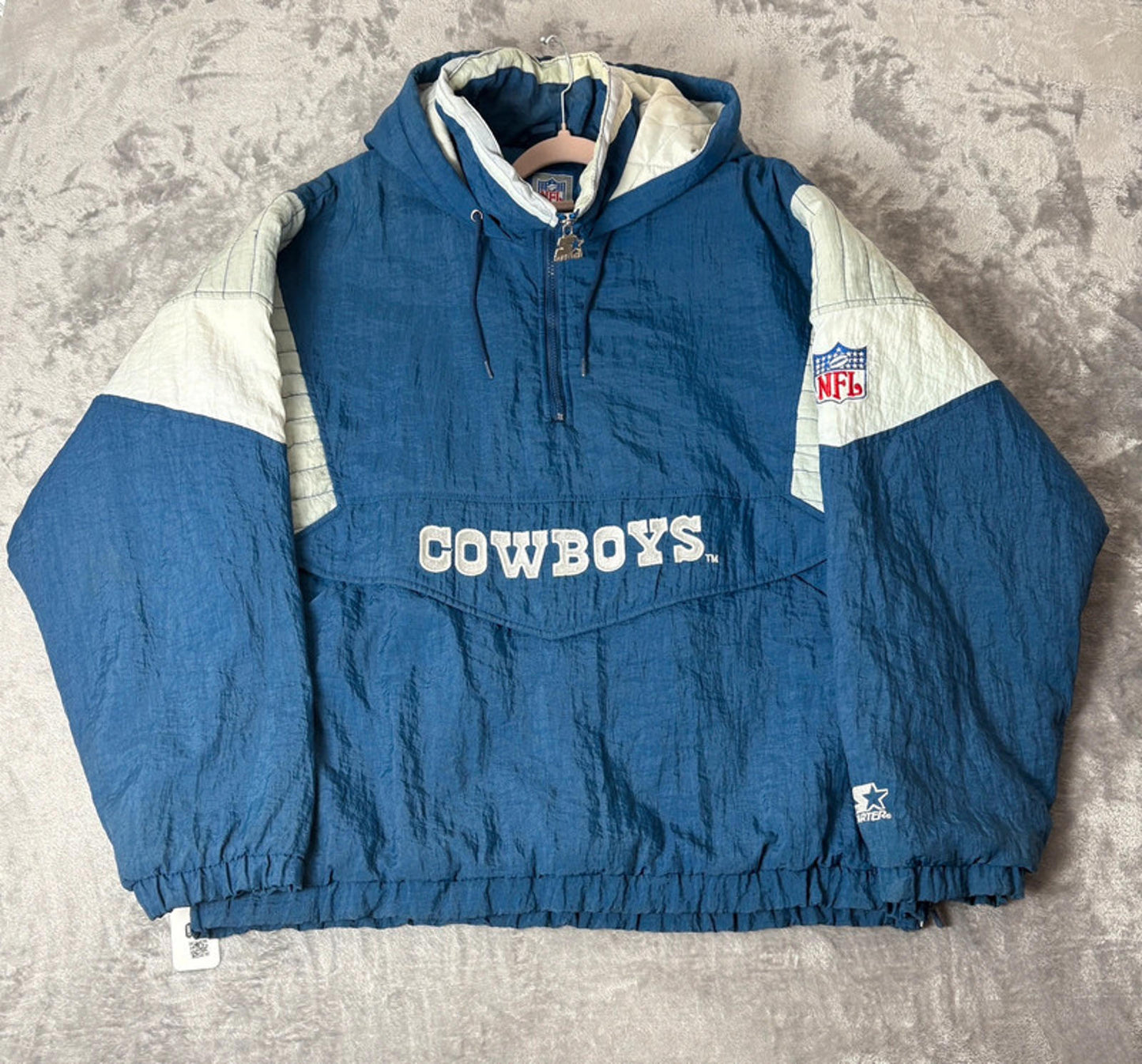 Vintage Dallas Cowboys NFL Starter Pullover Jacket (L) 90s Embroidered Logo Blue