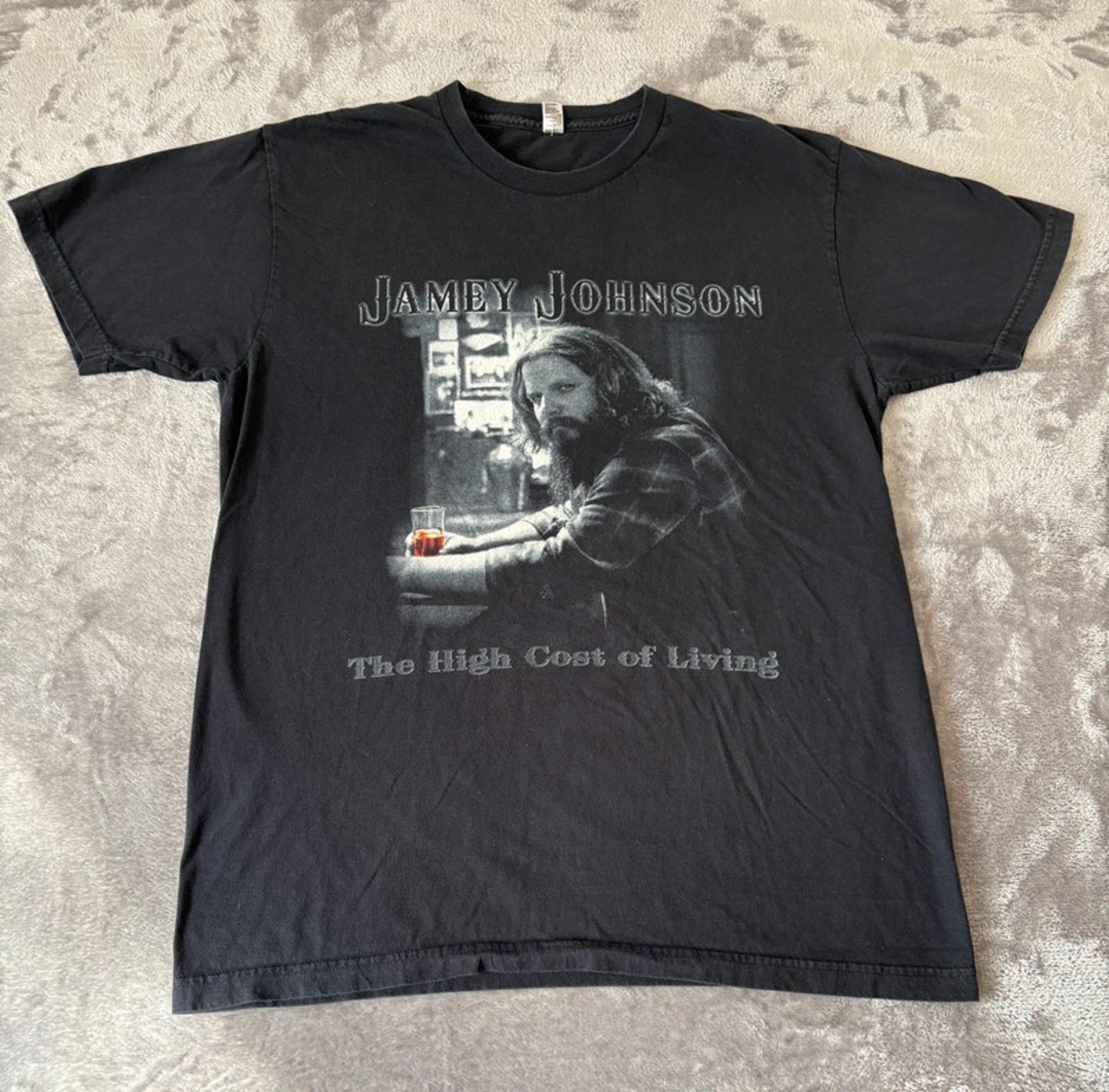 Vintage Jamey Johnson “The High Cost of Living” Tour Tee Size L - Double Sided - American Apparel