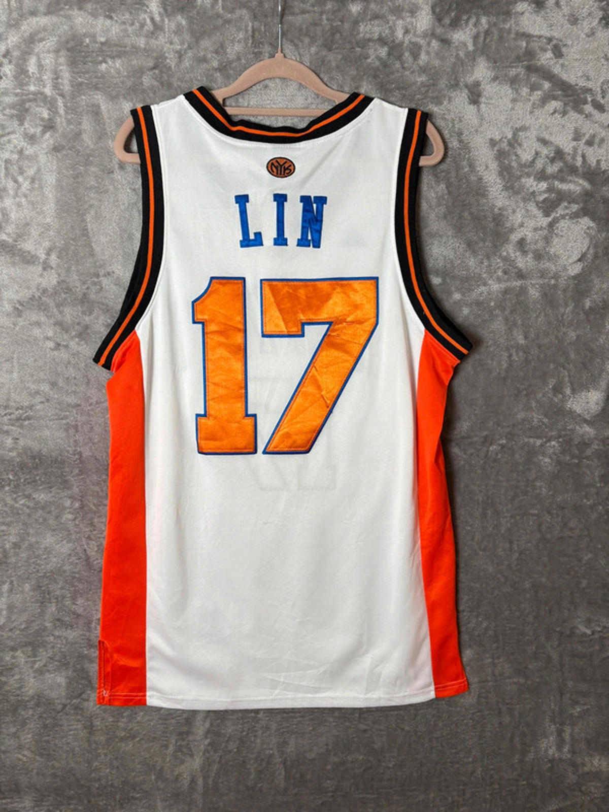 Adidas New York Knicks Jeremy Lin 17 NBA Jersey (XL) White Orange Vintage 2011