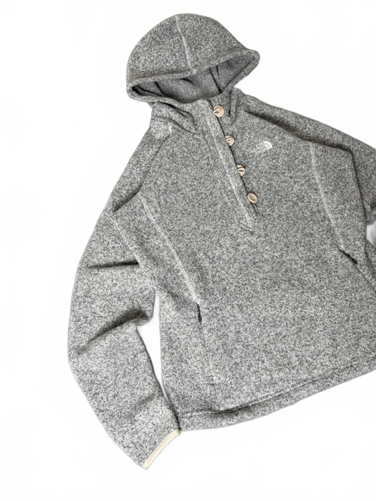The North Face Women’s Thick Hoodie Fleece (M) Grey Fitted Button Zip Outdoor