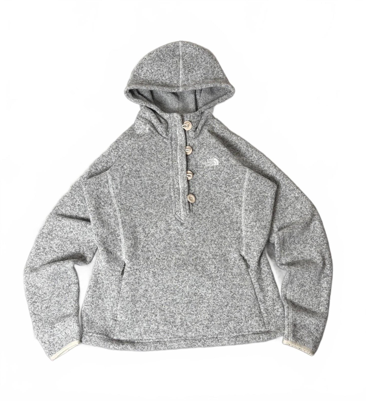 The North Face Women’s Thick Hoodie Fleece (M) Grey Fitted Button Zip Outdoor