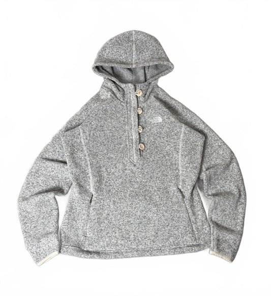 The North Face Women’s Thick Hoodie Fleece (M) Grey Fitted Button Zip Outdoor